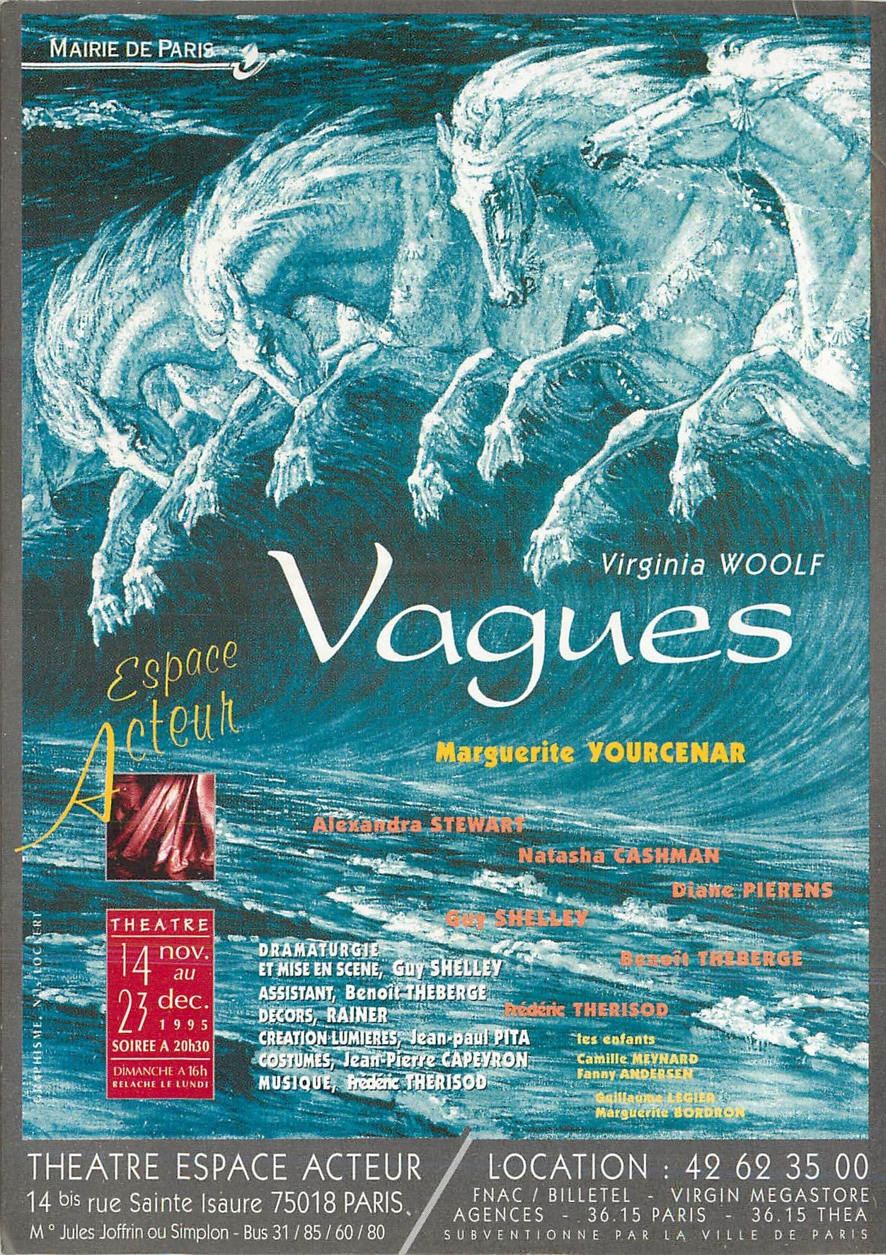 CPM Vosgues marguerite Marguerite Yourcenar Virginia Wolf Chevaux Cheval Theatre Espace Acteur Rue Sainte Isaure Paris