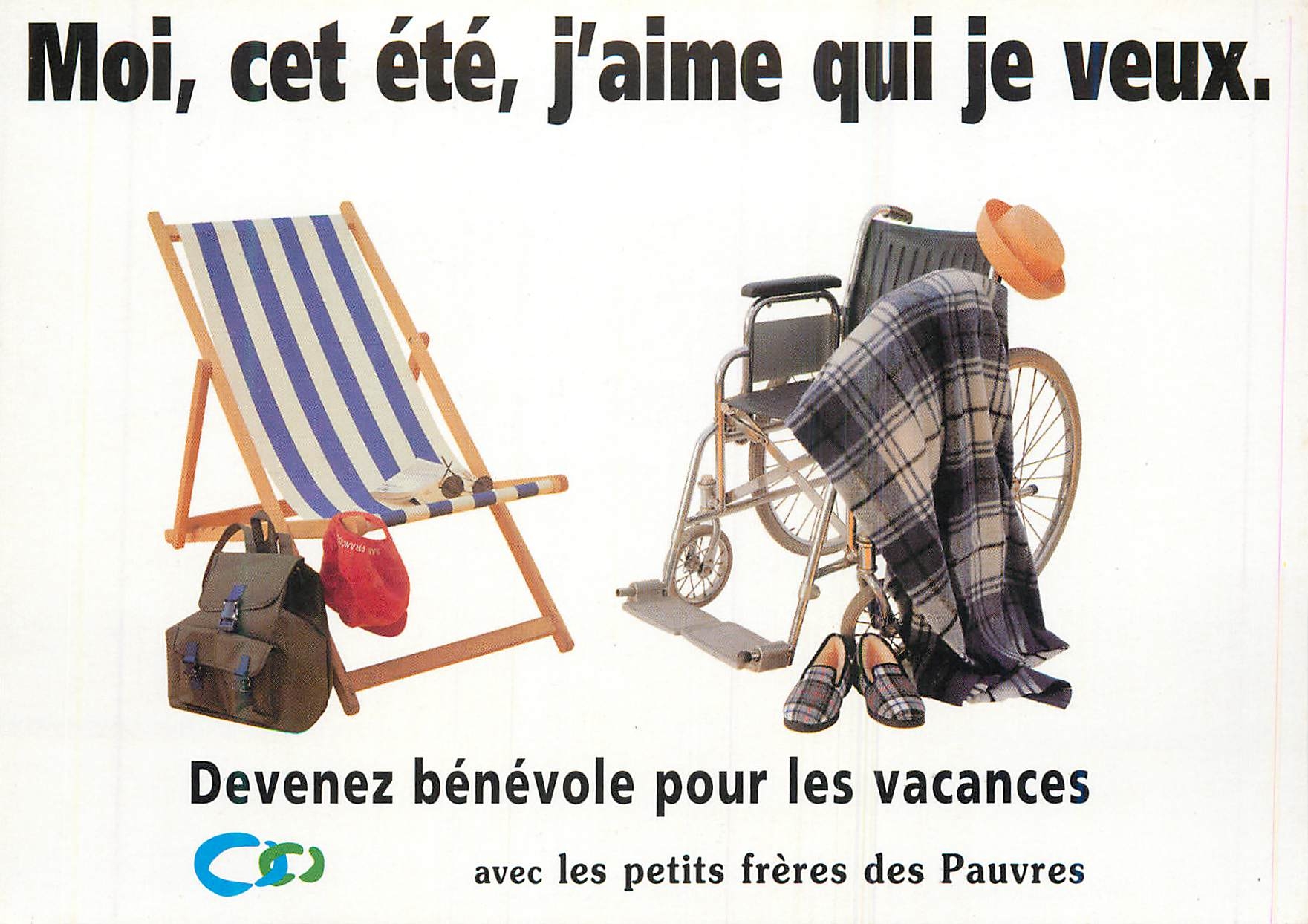 CPM Moi cet ete j'aime qui je vent Devenez benevole pour les vacances Petits freres des pauvres