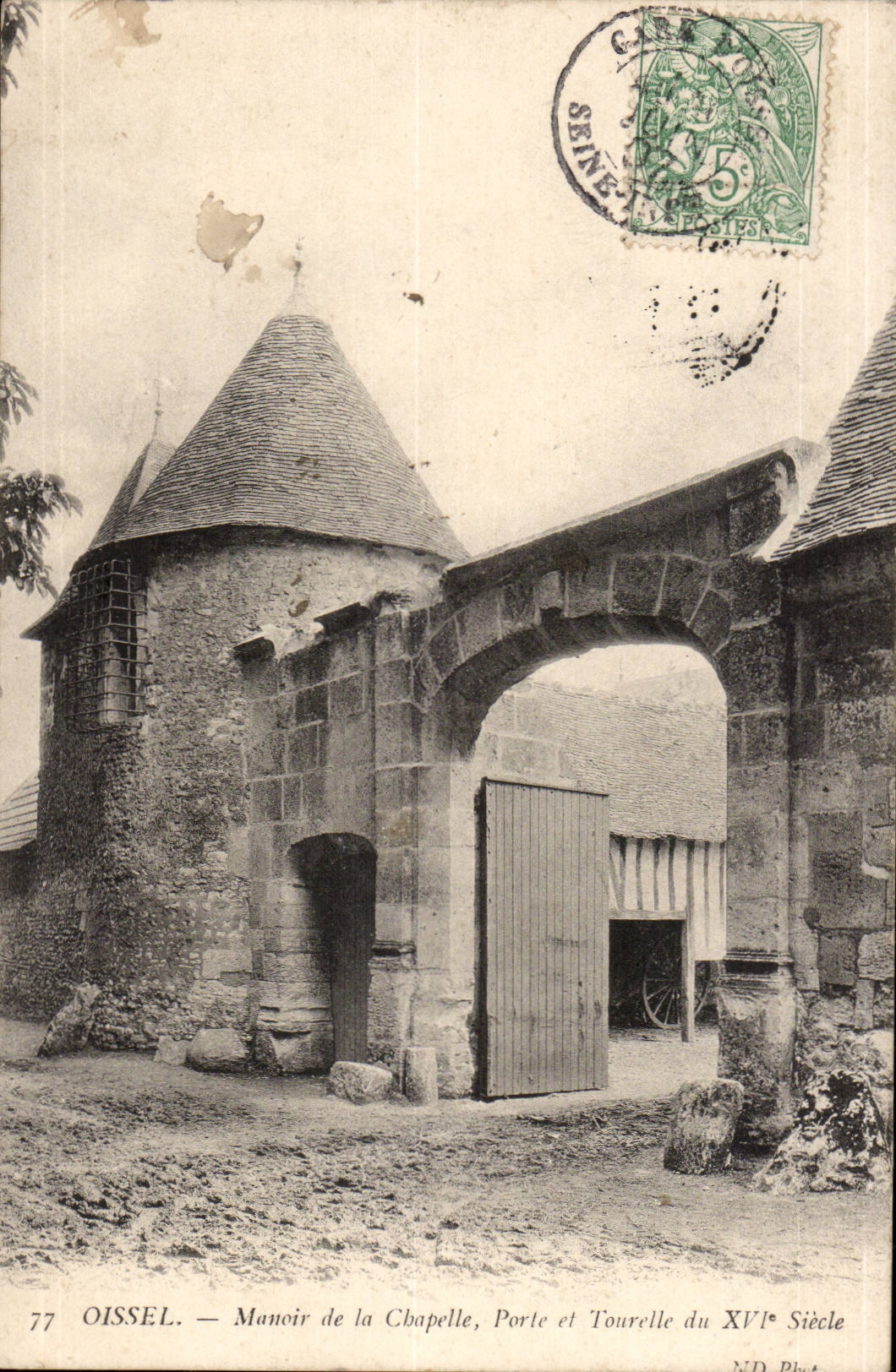 CPA Oissel Landsitz des Wolbung Gatters und des Drehkopfes von 16