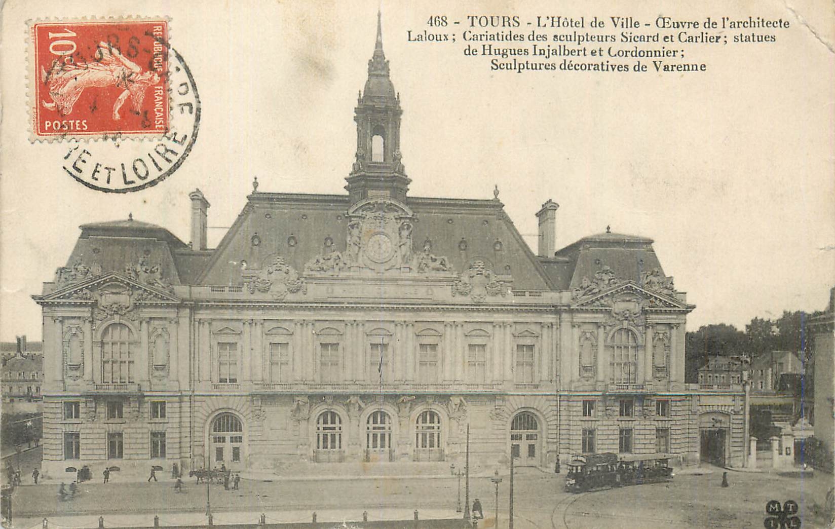 CPA Tours l'hotel de ville oeuvre de l'architecte laloux