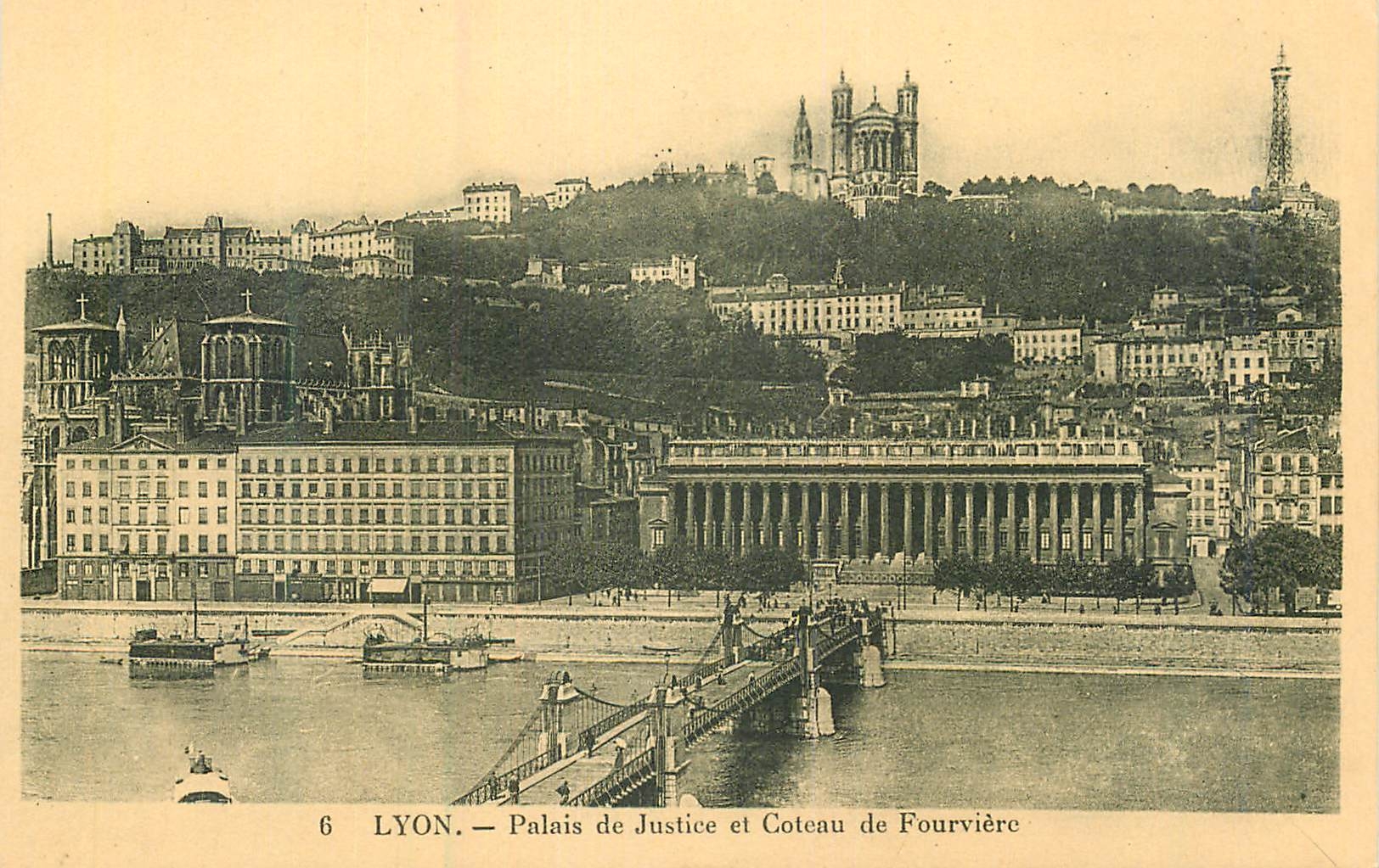 CPA Lyon Palais de Justice et coteau de fourviere