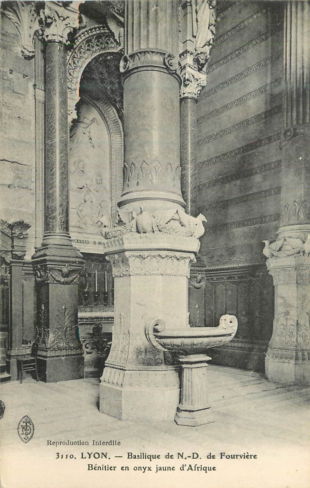 CPA Lyon basilique de N D de fourviere benitiere en onyx jaune d'afrique