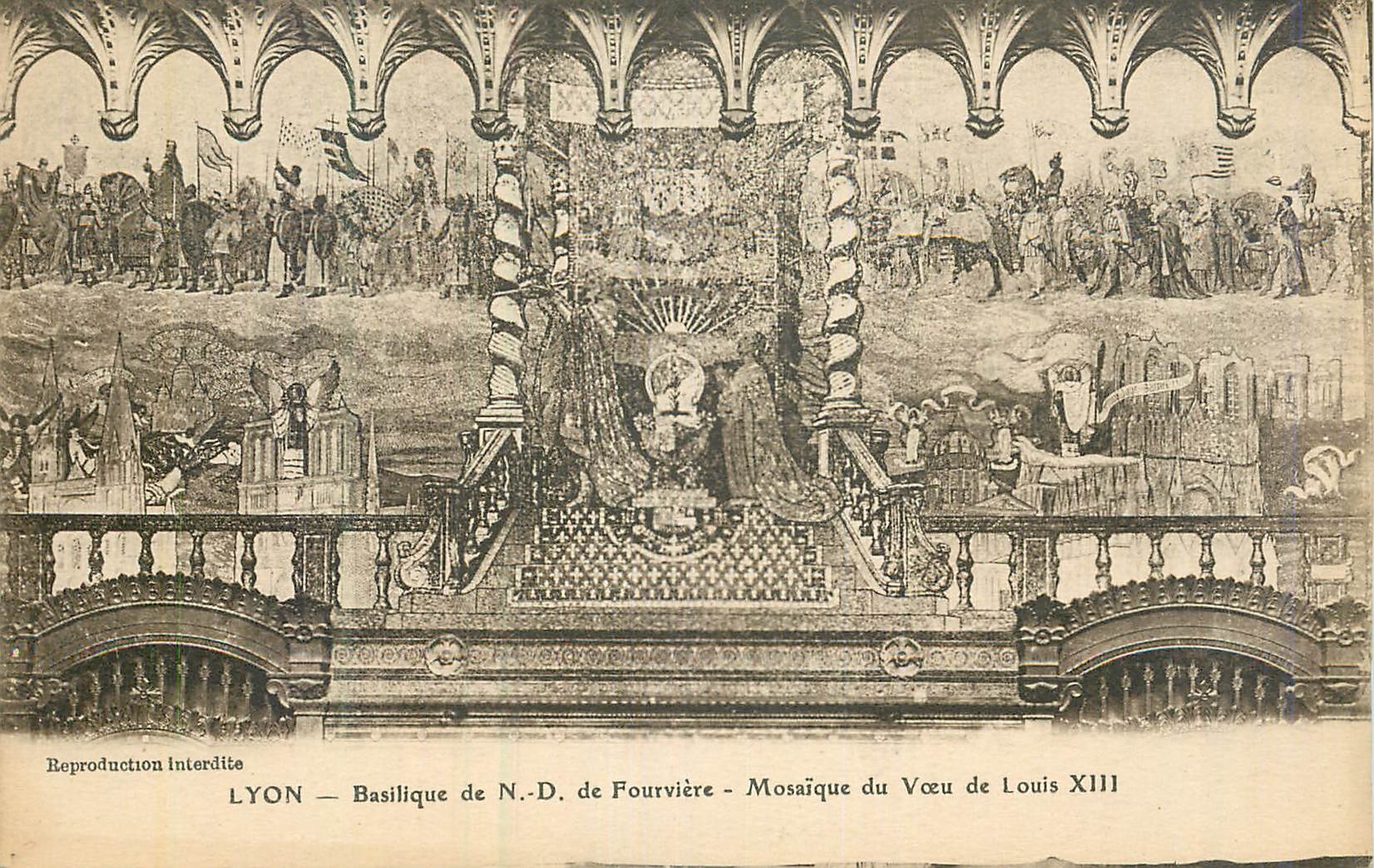 CPA Lyon basilique de N D de fourviere mosaique du voeu de Louis XIII