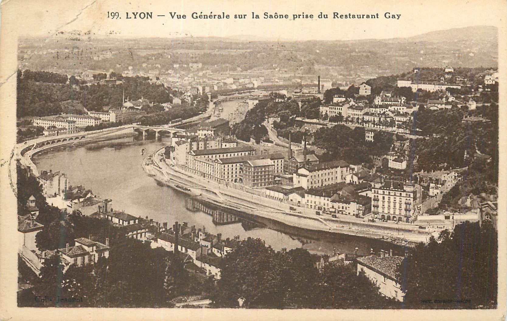 CPA Lyon Vue Generale sur la Saone prise du Restaurant Gay