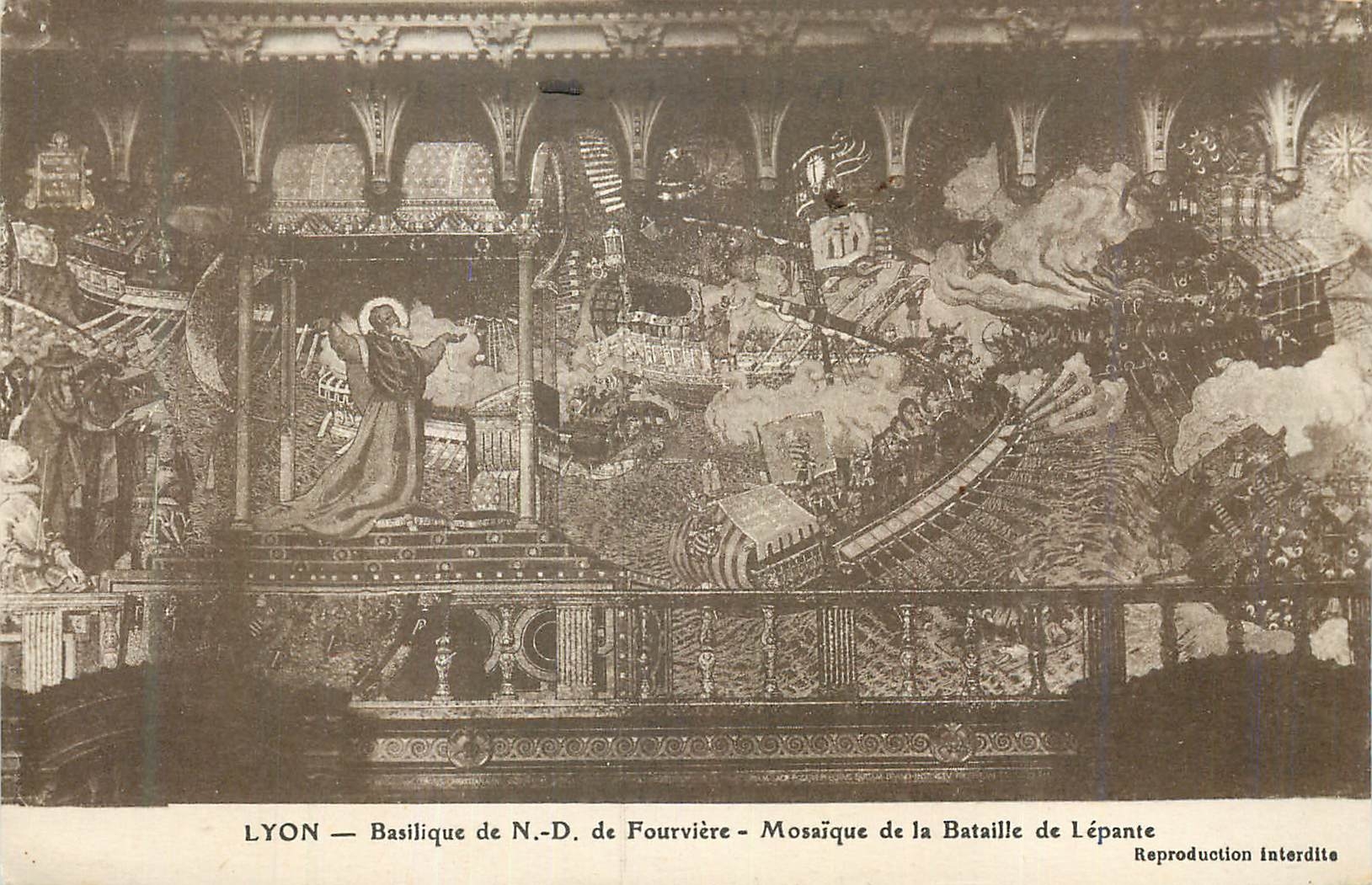 CPA Lyon Basilique de N D de Fourviere Mosaique de la Bataille de Lepante