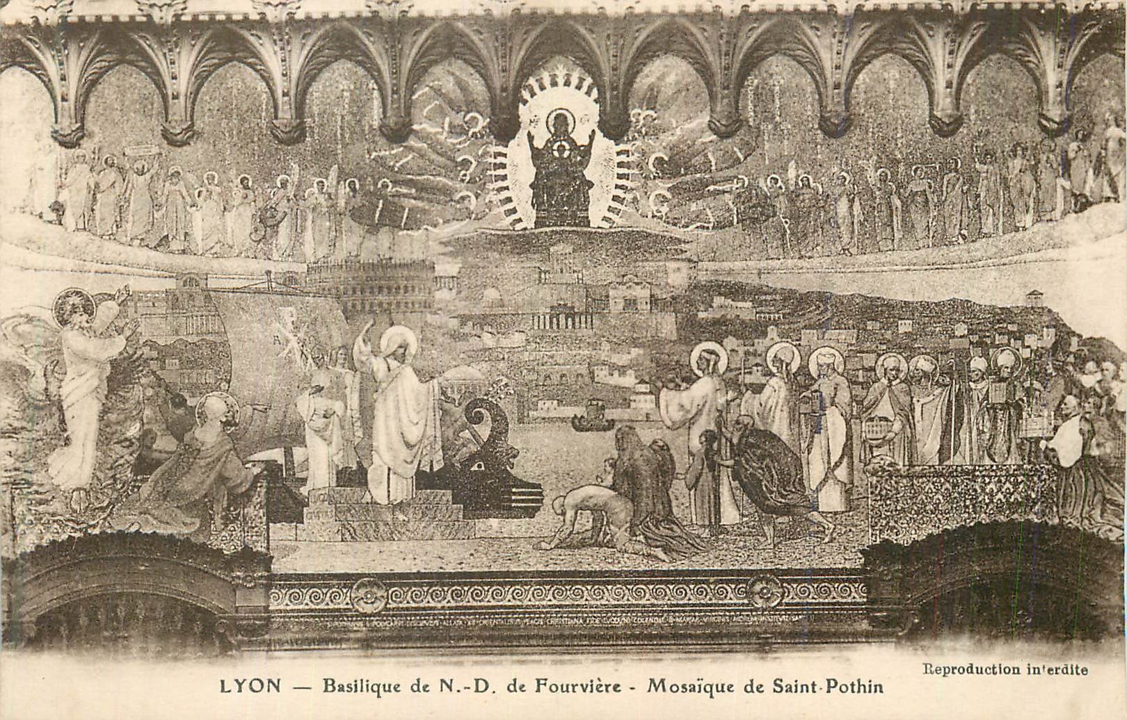 CPA Lyon Basilique de N D de Fourviere Mosaique de Saint-Pothin
