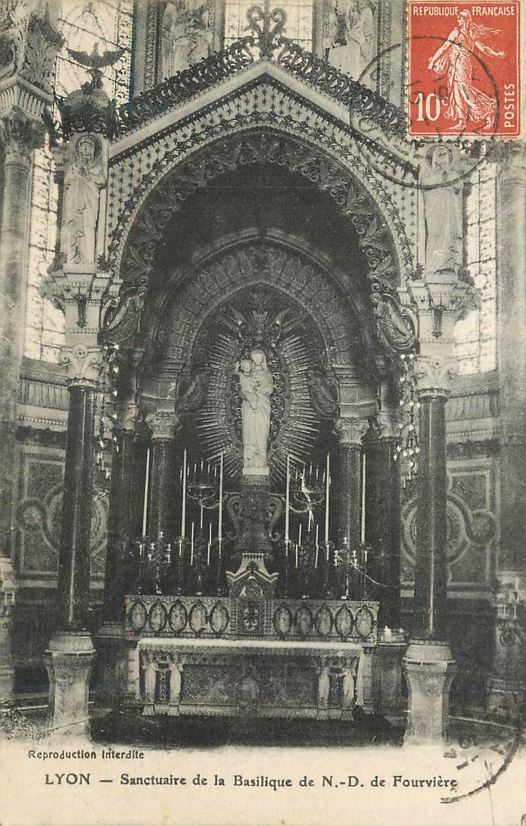 CPA Lyon Sanctuaire de la Basilique N D de Fourviere