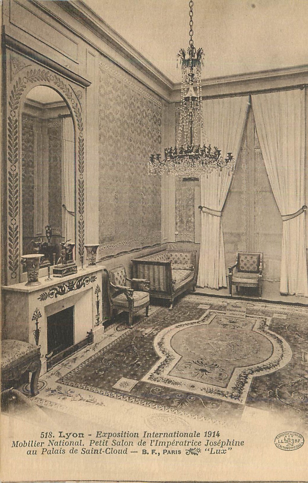 CPA Lyon Exposition Internationale 1914 Mobilier national Petit salon de l'Imperatrice Josephine au palais de Saint Clou