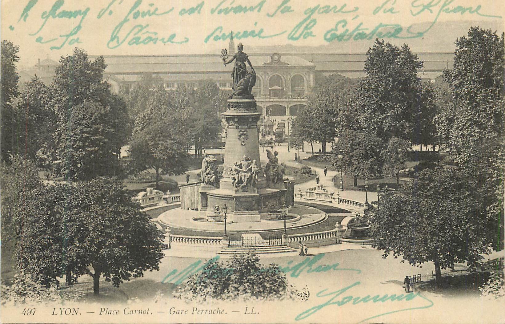 CPA Lyon Place Carnot Gare Perrache