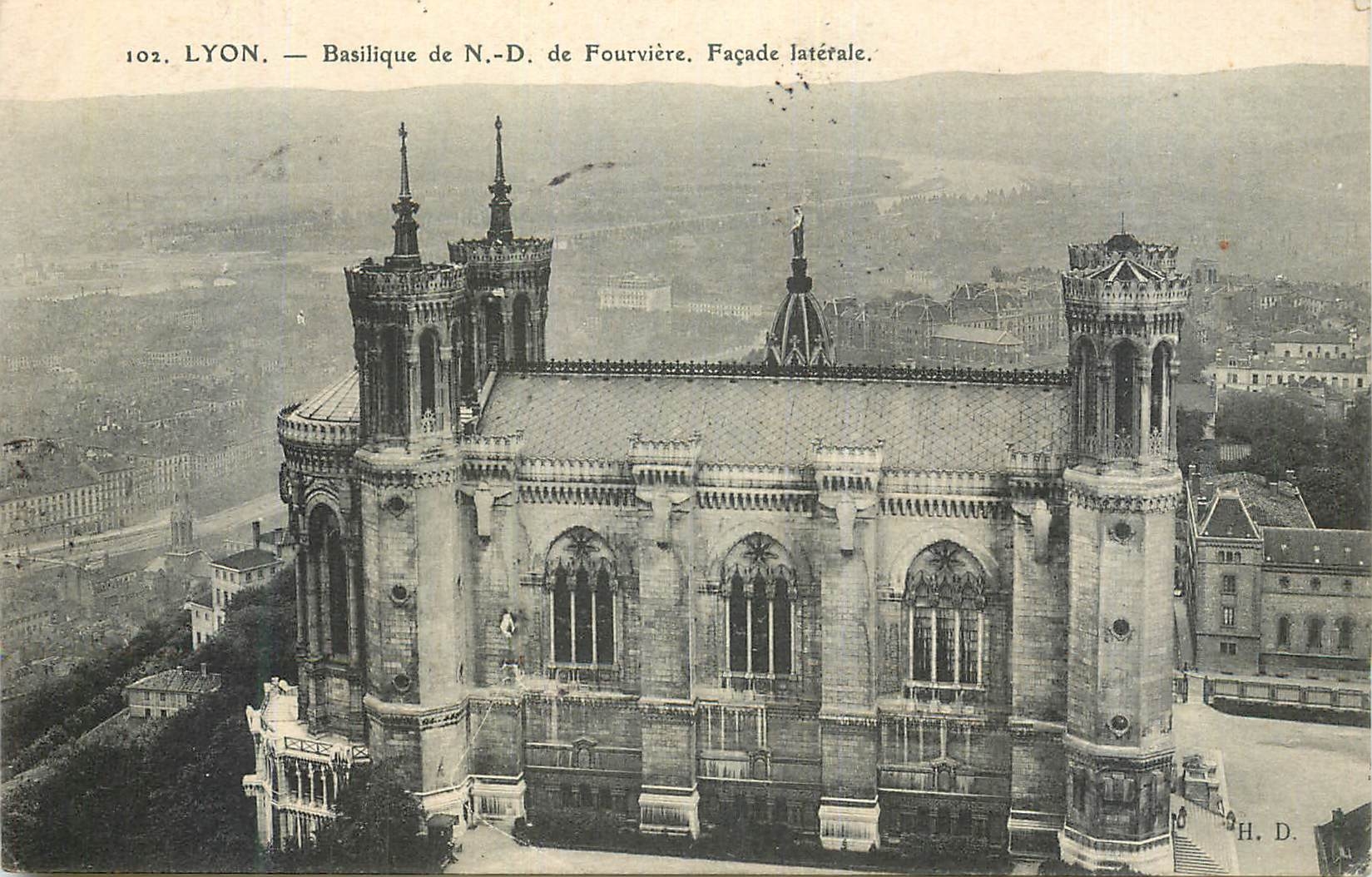 CPA Lyon Basilique de ND de Fourviere Facade laterale