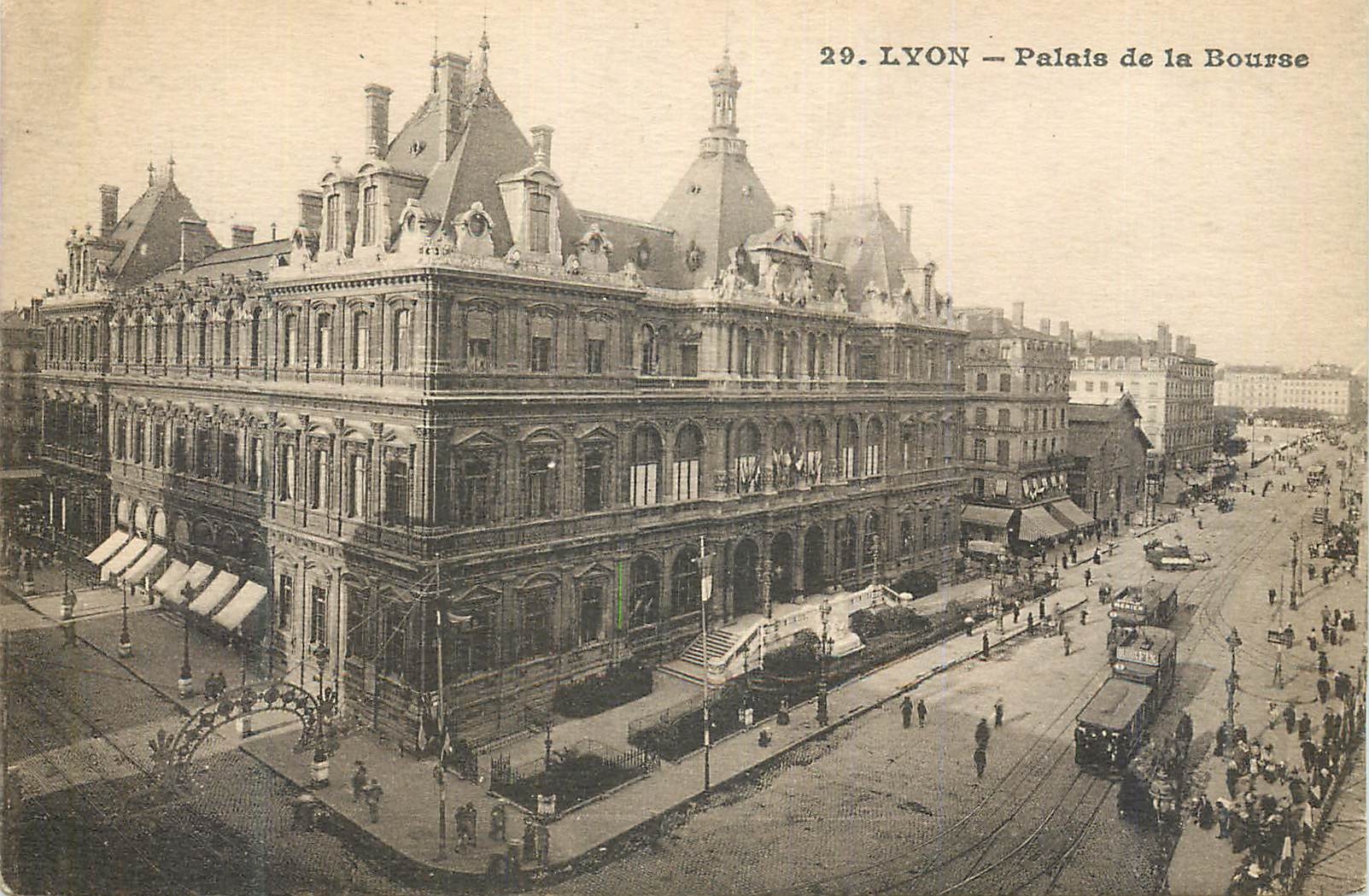 CPA Lyon Palais de la Bourse Tramway