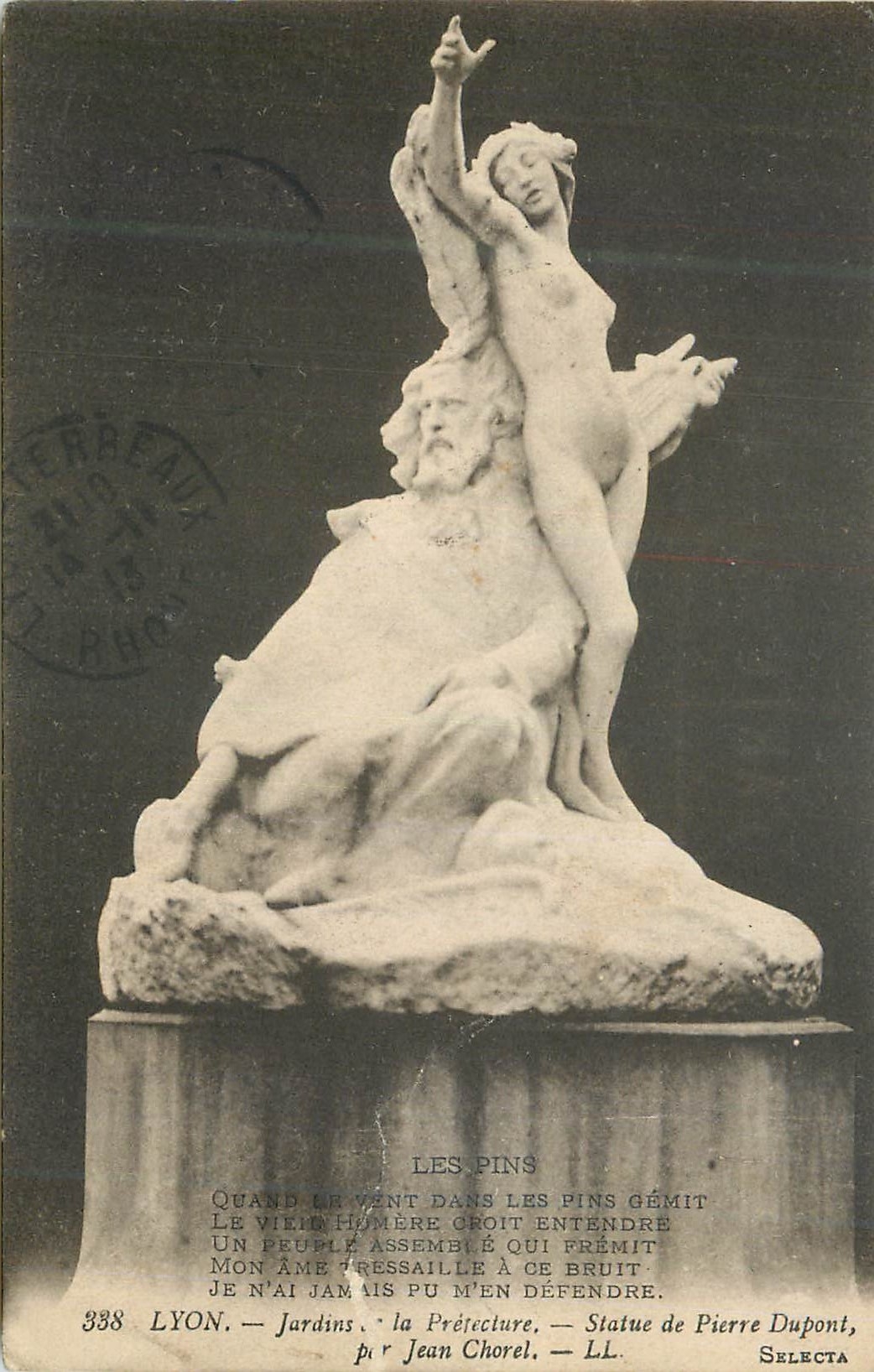 CPA Lyon Jardins de la Prefecture Statue de Pierre Dupont Par Jean Chorel 