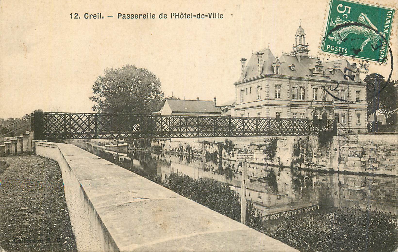 CPA Creil Passerelle de L Hotel de Ville 