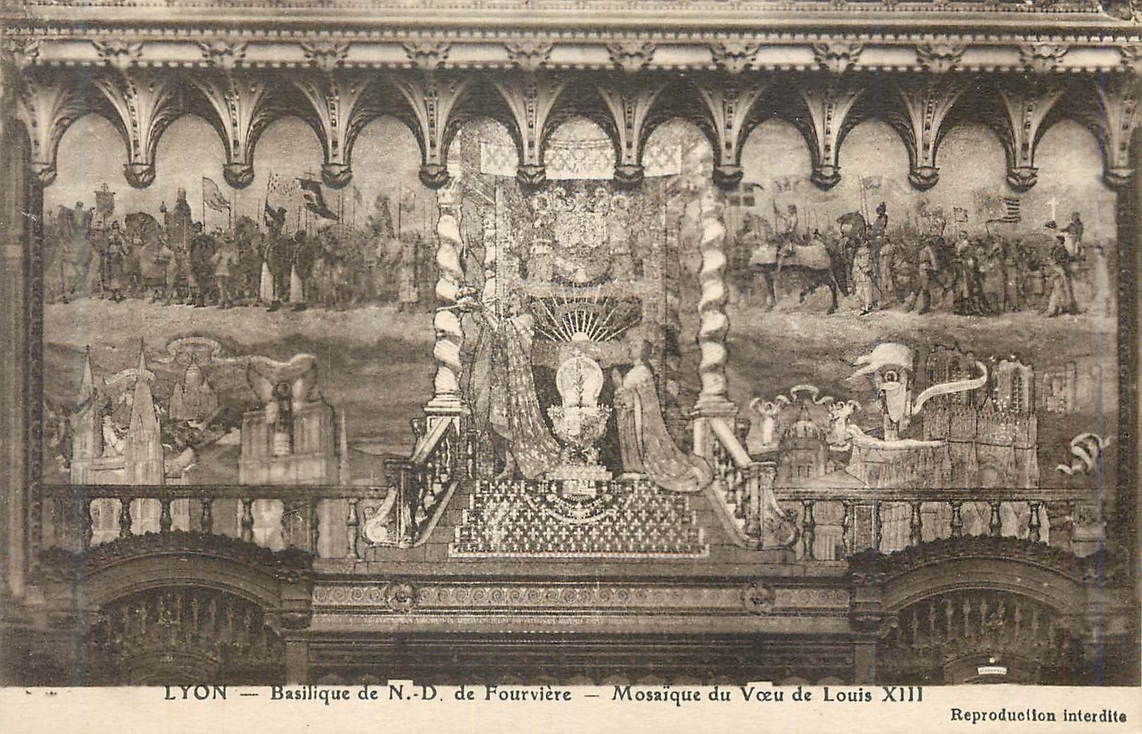 CPA Lyon Basilique de ND de Fourviere Mossaigue voeu de Louis XIII 