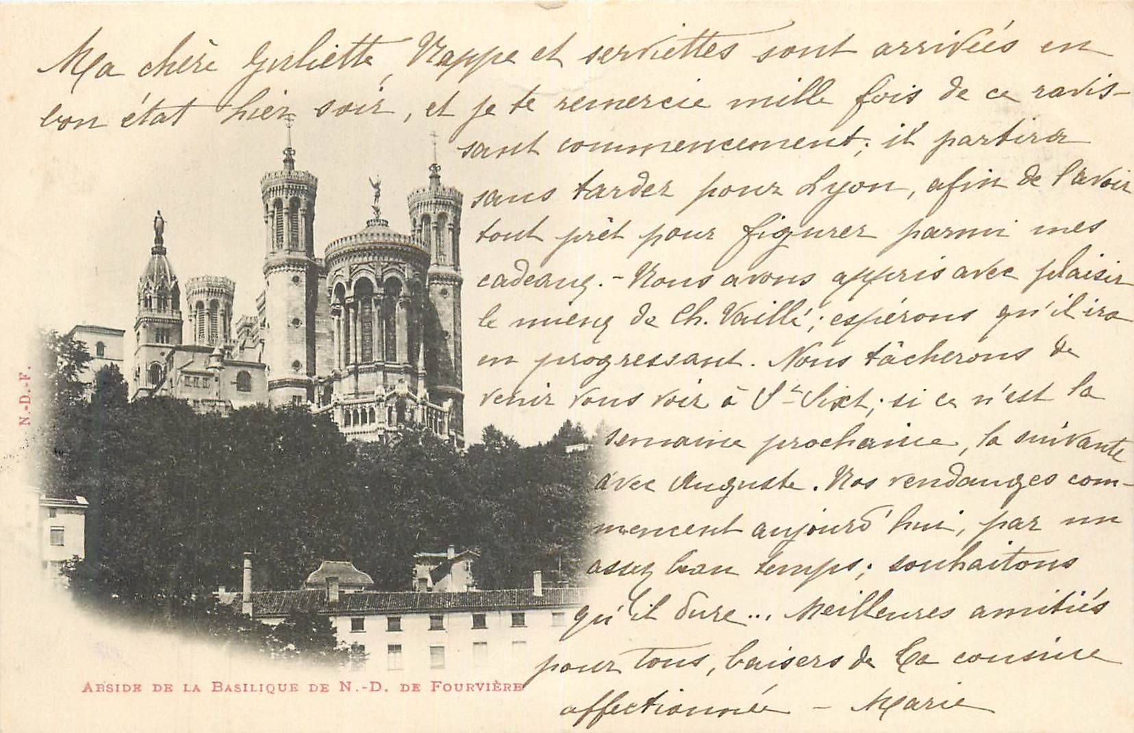 CPA Abside de la Basilique de ND de Fourviere (carte 1900)