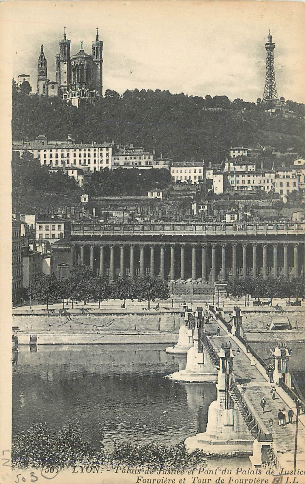 CPA Lyon Palais de Justice et Pont du Palais de Justice 