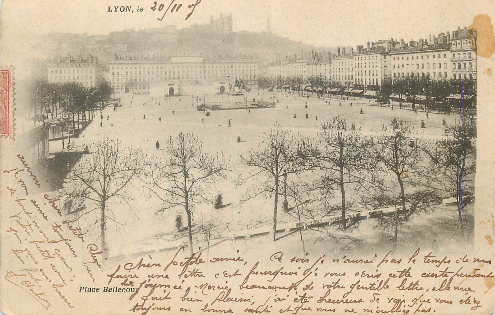 CPA Lyon Place Bellecour (carte 1900)