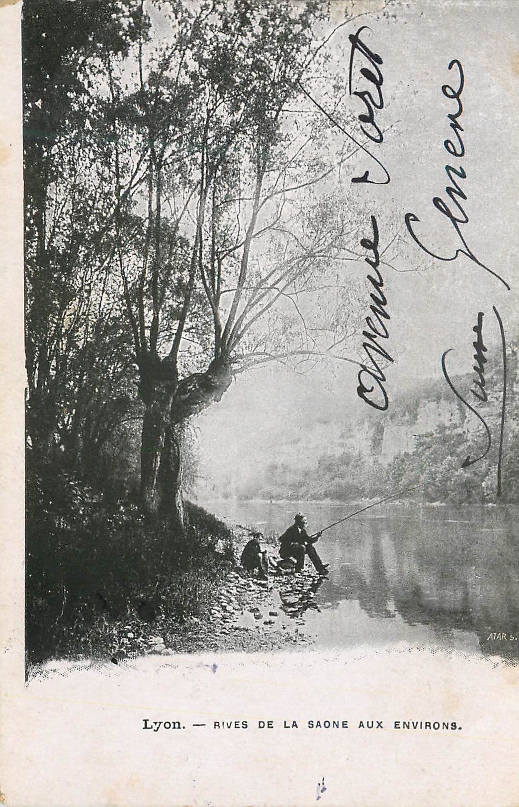 CPA Lyon Rives de la Saone aux environs Peche