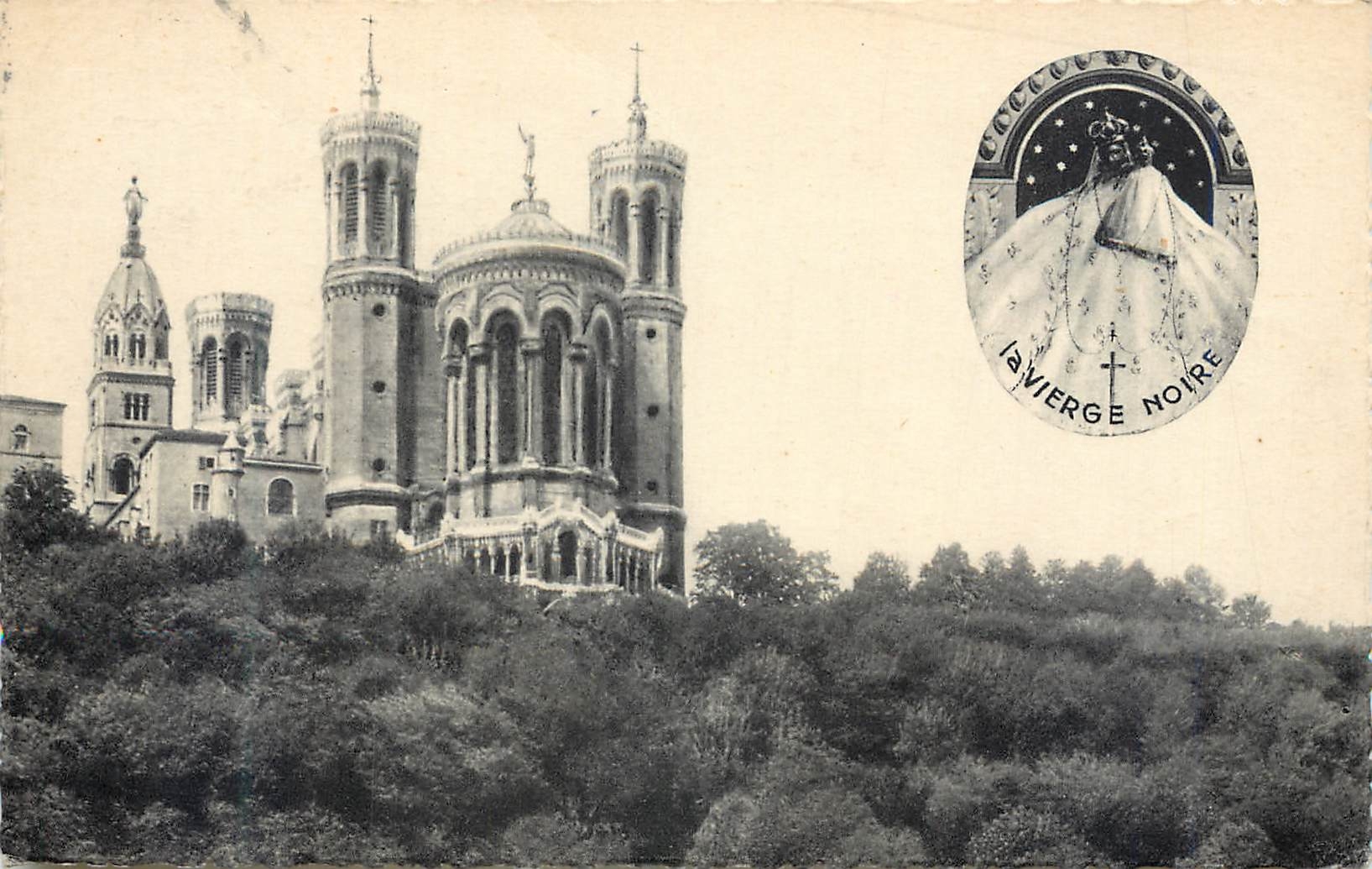 CPA Lyon Abside de la Basilique de Fourviere et Vierge Noire 