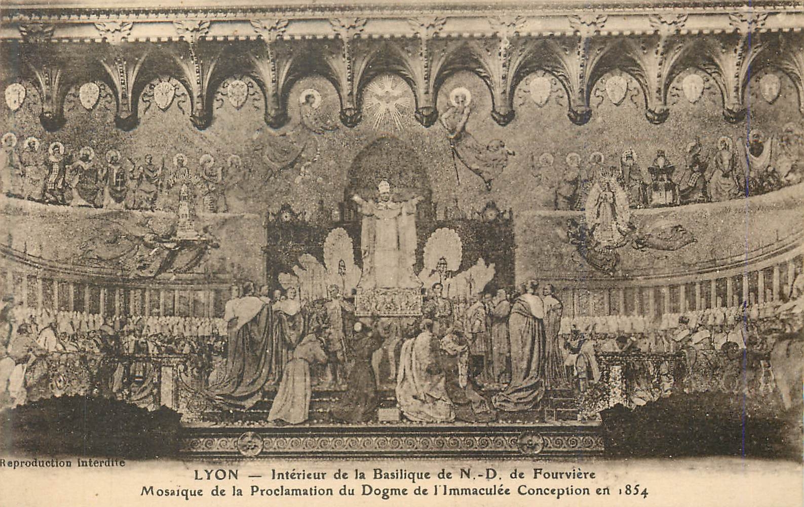 CPA Lyon Interieur de la Basilique de ND de Fourviere Mosaique de la proclamation du dogme de l'immaculee conception