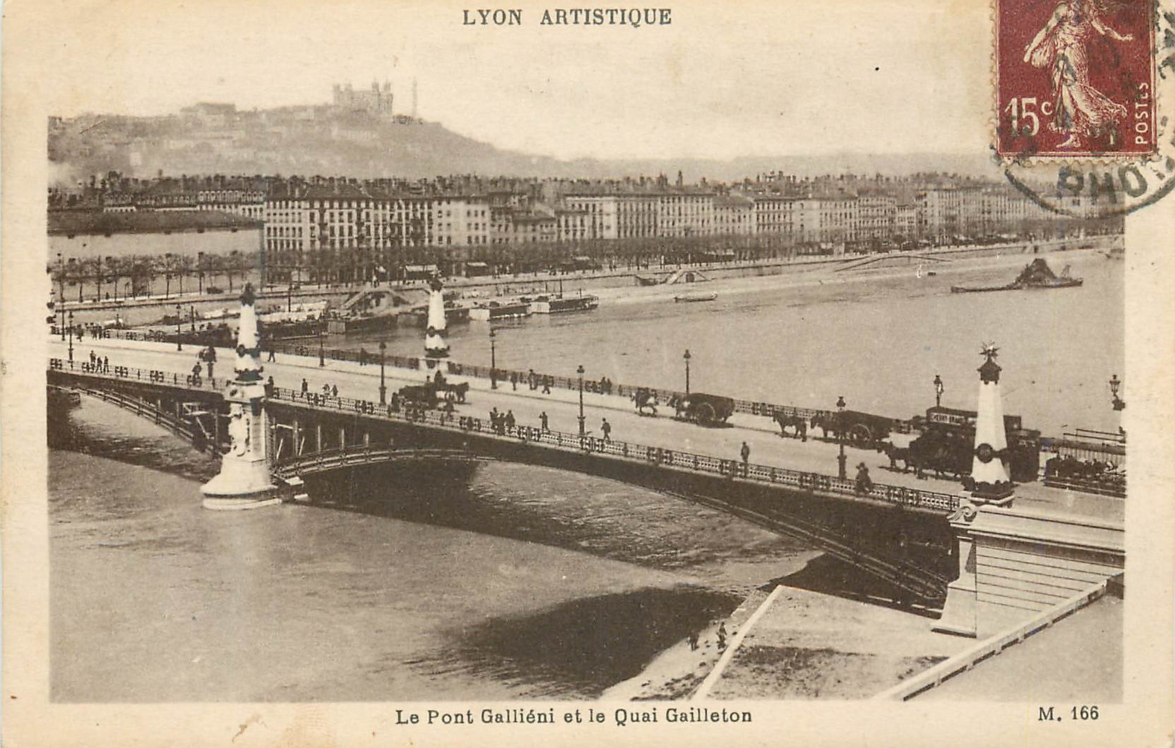 CPA Lyon Le pont Gallieni et le Quai Gailleton 