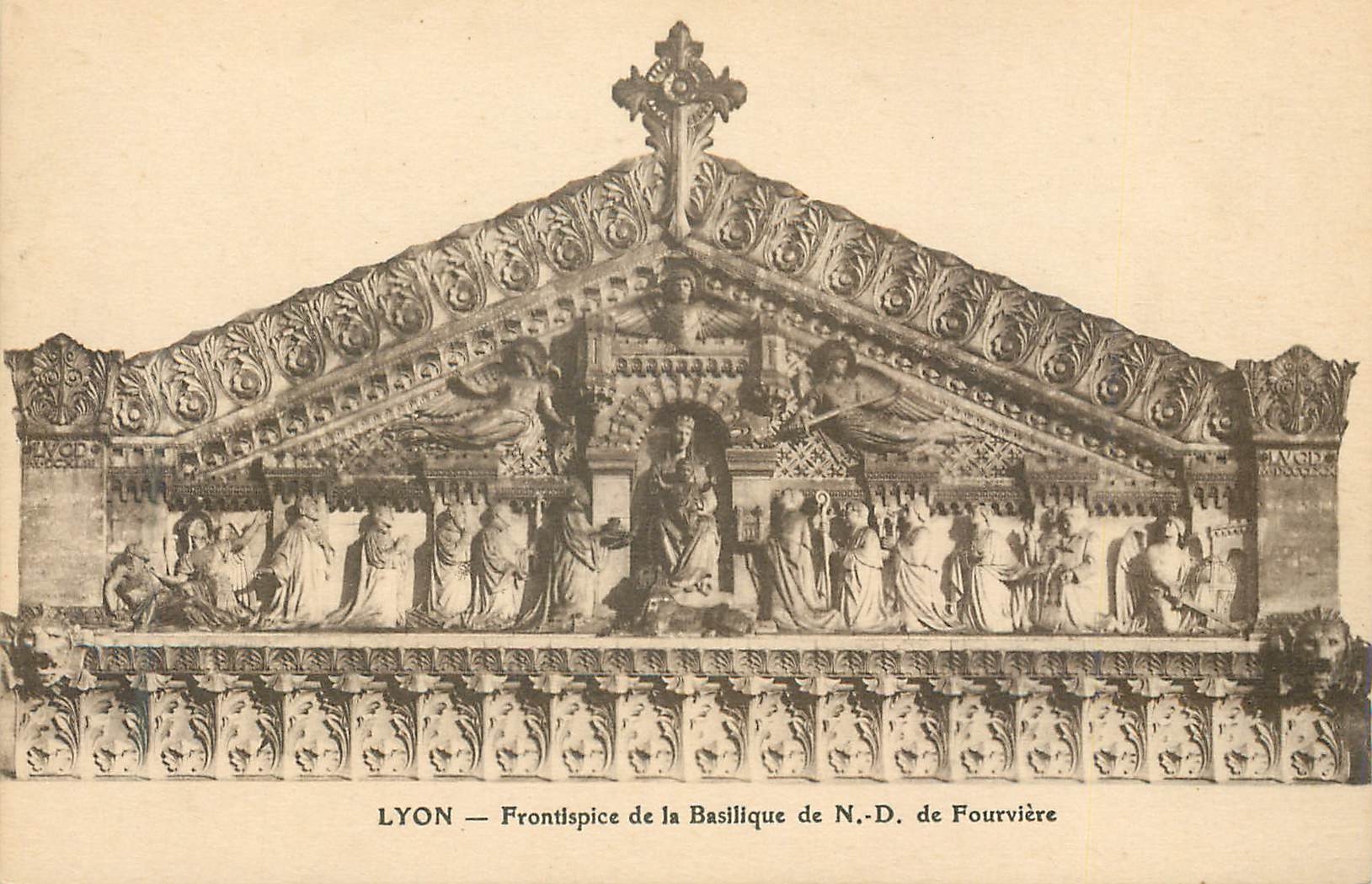 CPA Lyon Frontispice de la Basilique de ND de Fourviere 