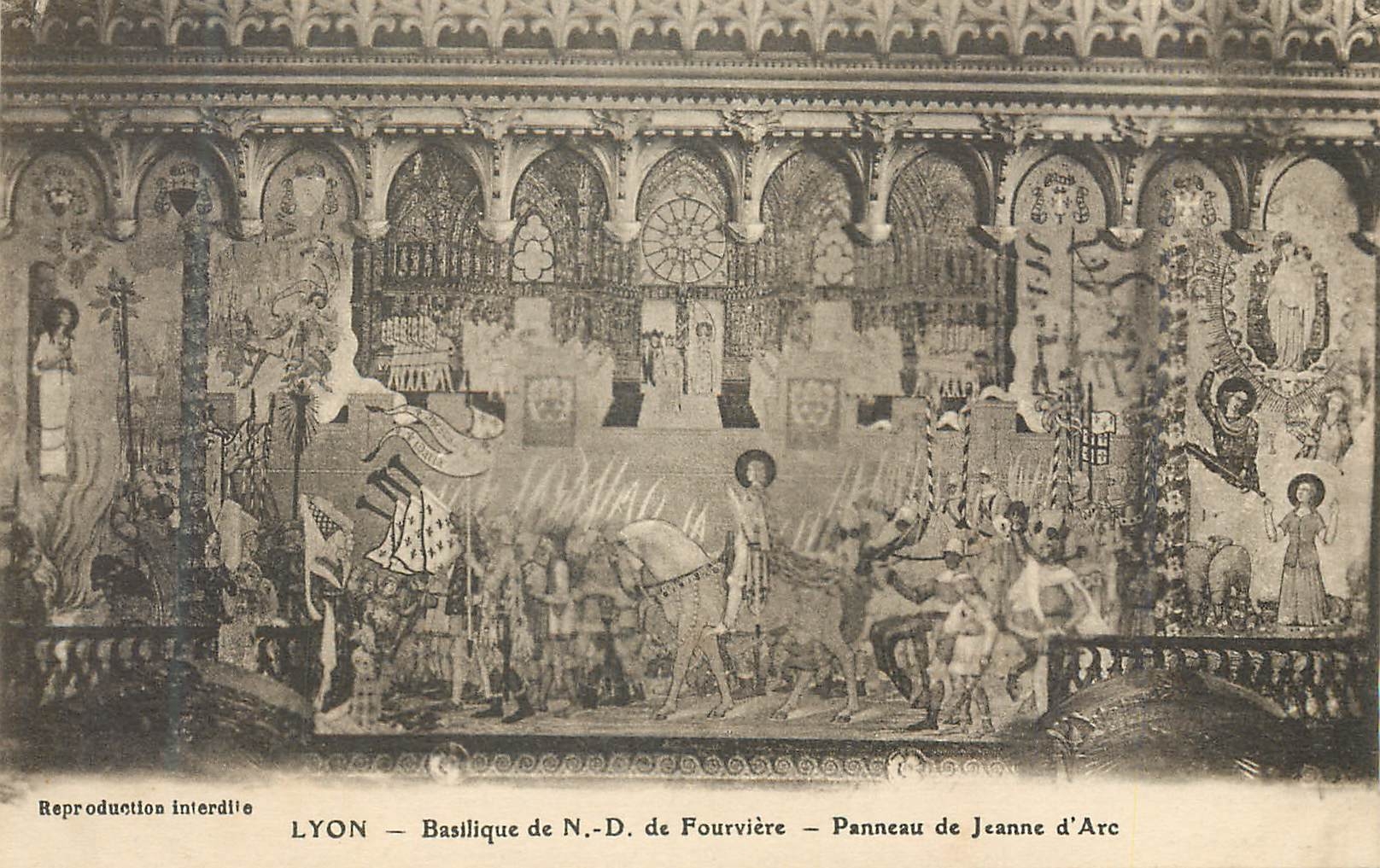 CPA Lyon Basilique de ND de Fourviere Panneau de Jeanne d Arc