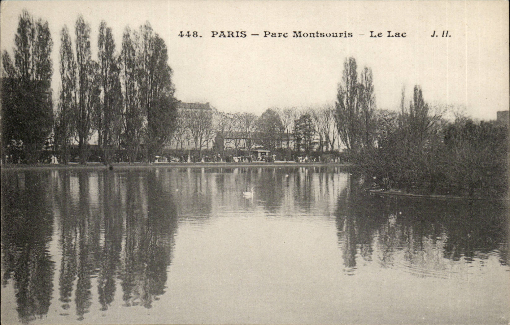 Paris (14) - the Montsouris- Park the Lake-Swan-CPA