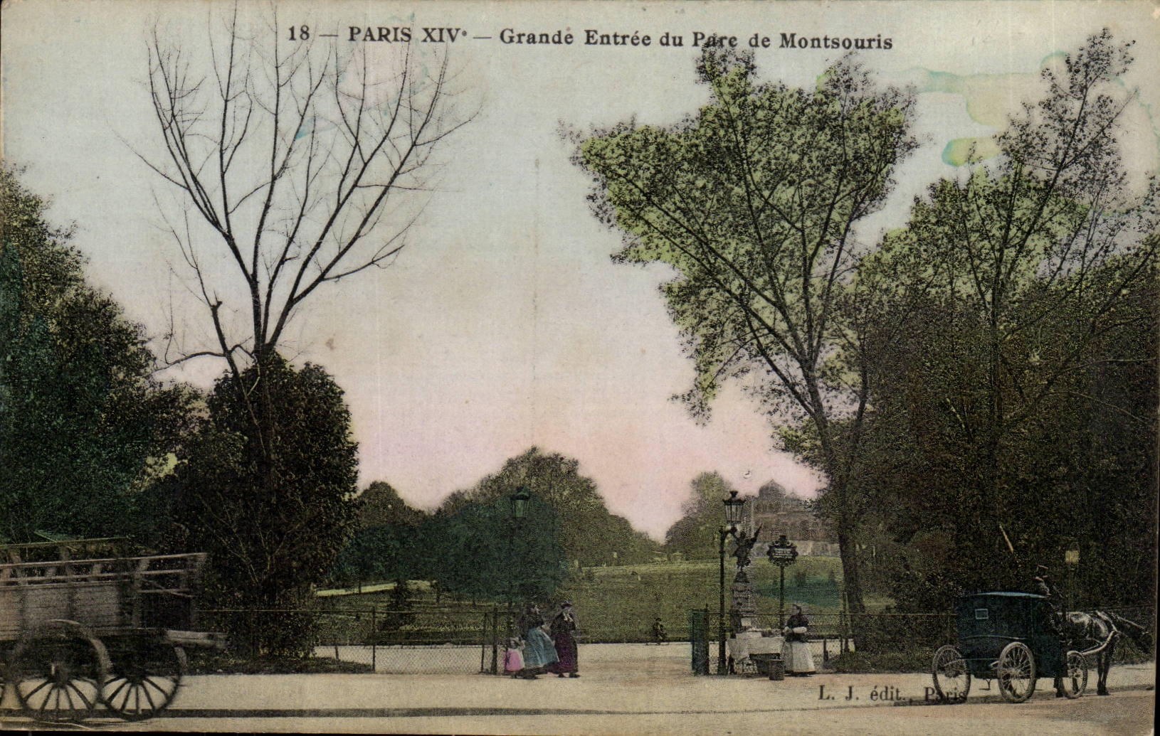 Paris (14) - Park of Montsouris- Grand Entrance of the Park-horse --CPA
