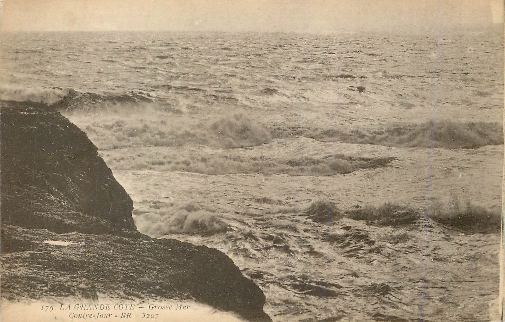 CPA La Grande Cote Grosse Mer Contre jour 