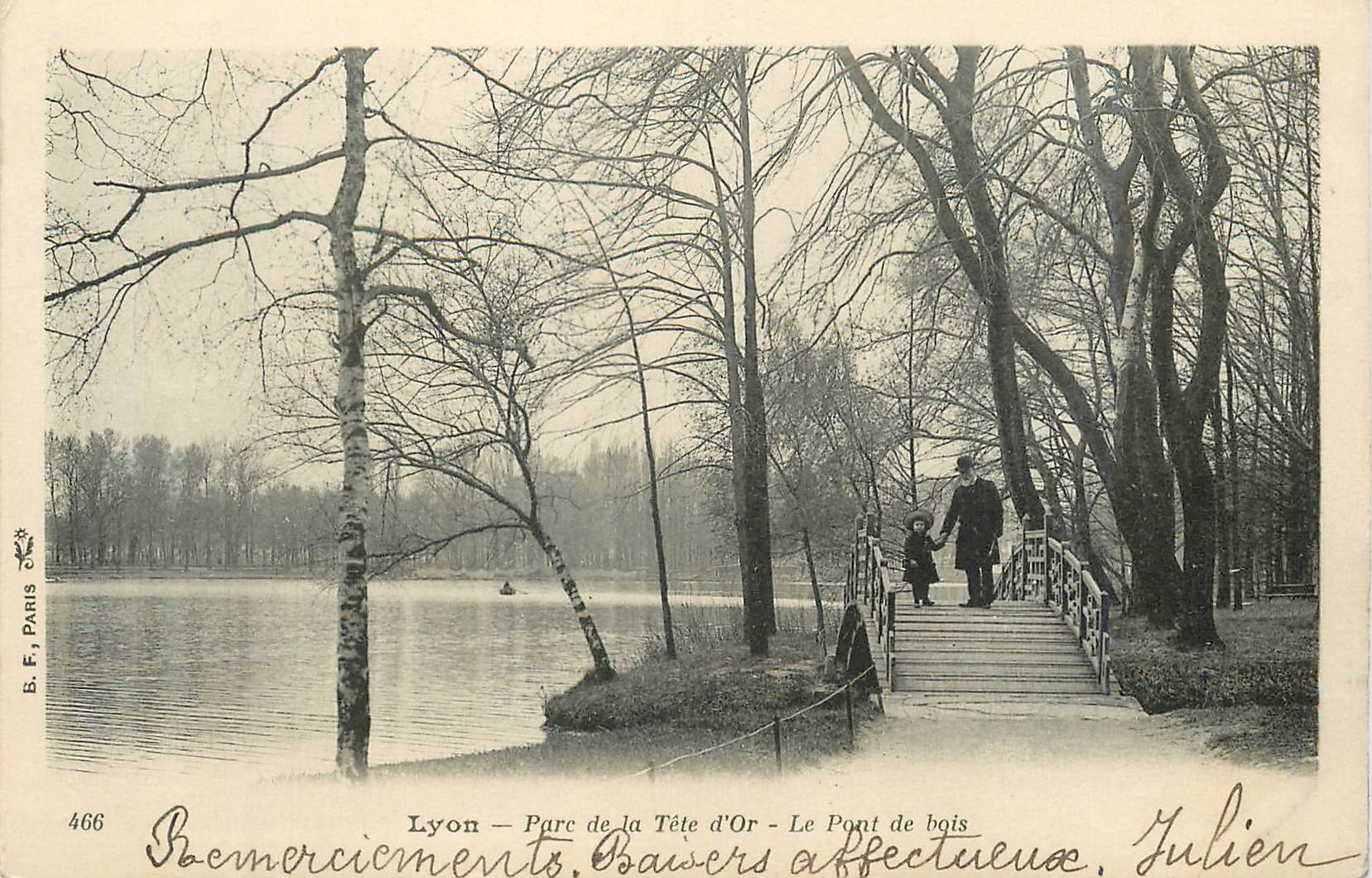 CPA Lyon Parc de la Tete d Or Le Pont de bois (carte 1900)