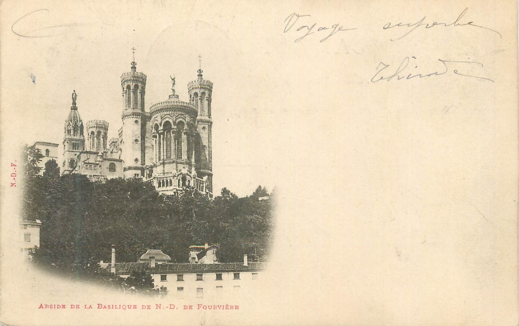 CPA Abside de la Basilique de N D de Fourviere Lyon (carte 1900)