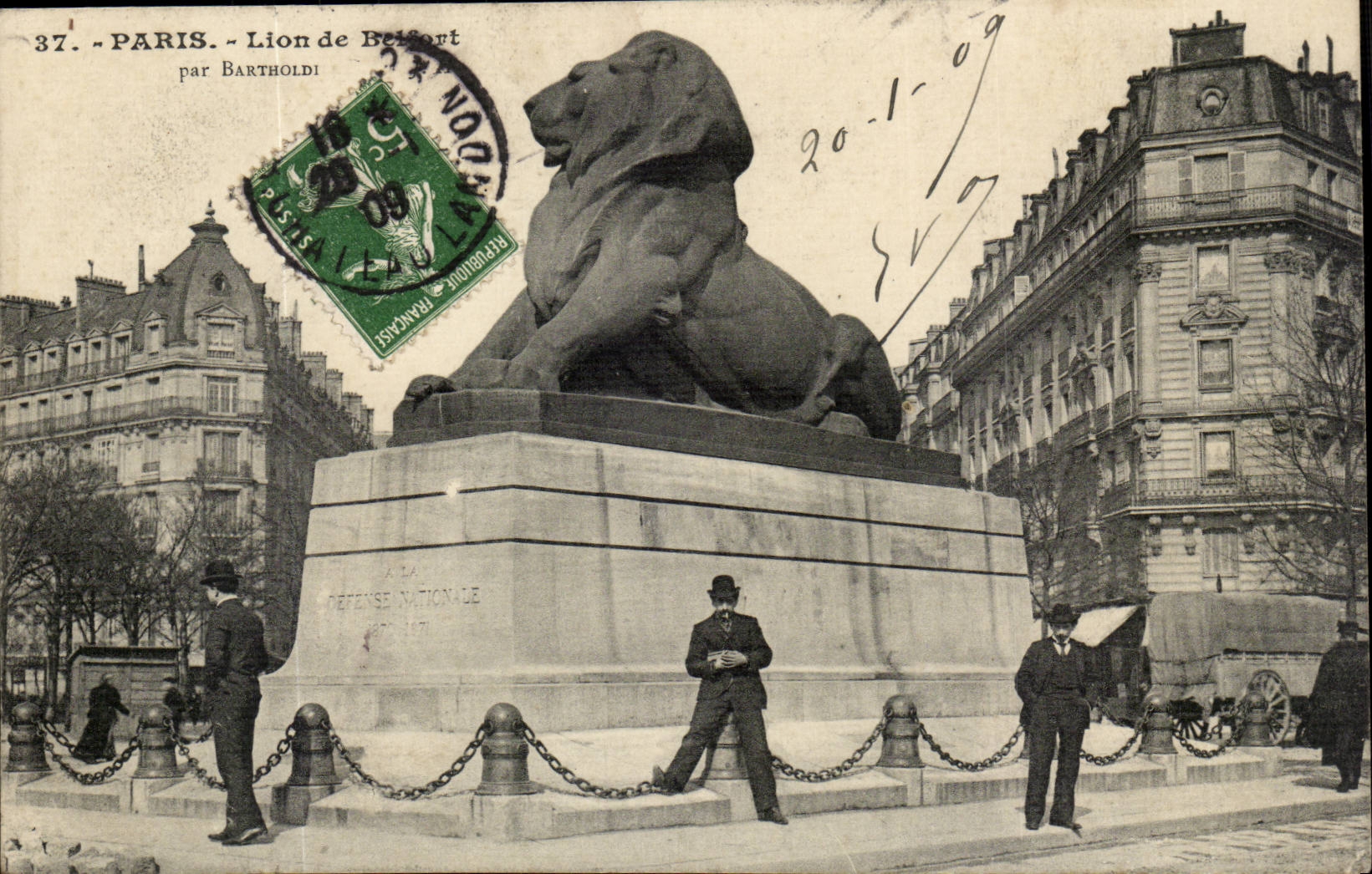 Paris 14 - The Lion of Belfort - Bartholdi - Sculptor - Boulevard Raspail and Rue Denfert Rochereau - CPA