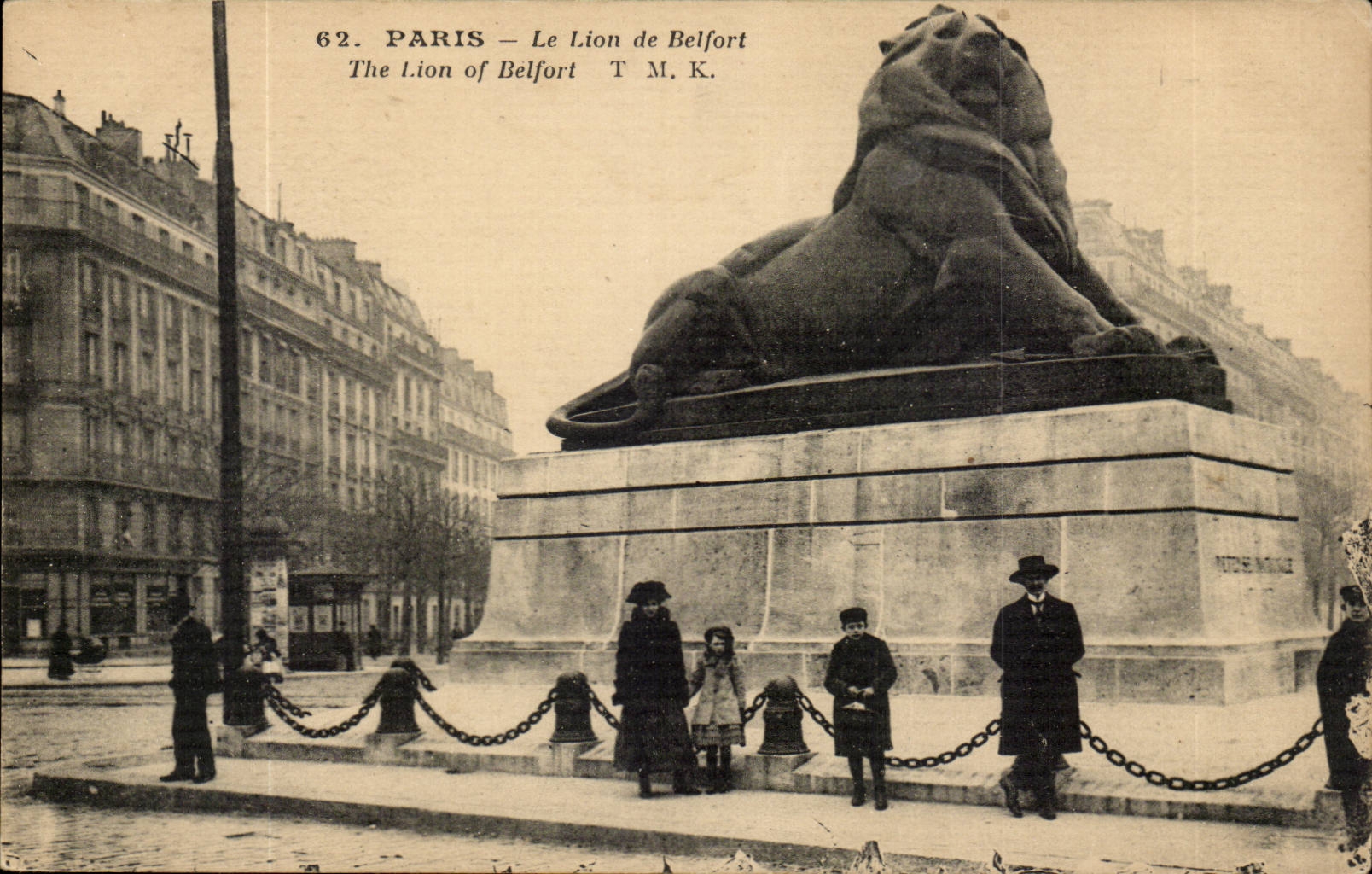 Paris 14 - The Lion of Belfort - Bartholdi - Sculptor - Boulevard Raspail and Rue Denfert Rochereau - CPA
