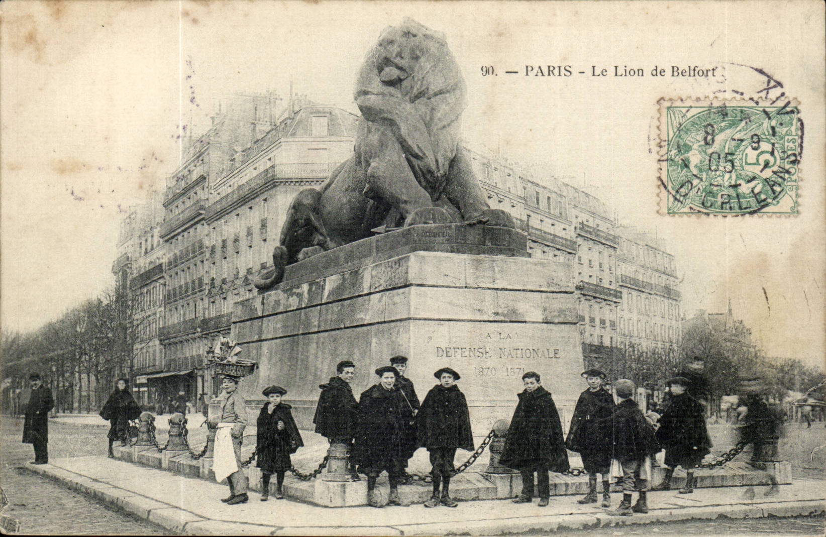 Paris 14 - The Lion of Belfort - Bartholdi - Sculptor - Boulevard Raspail and Rue Denfert Rochereau - CPA
