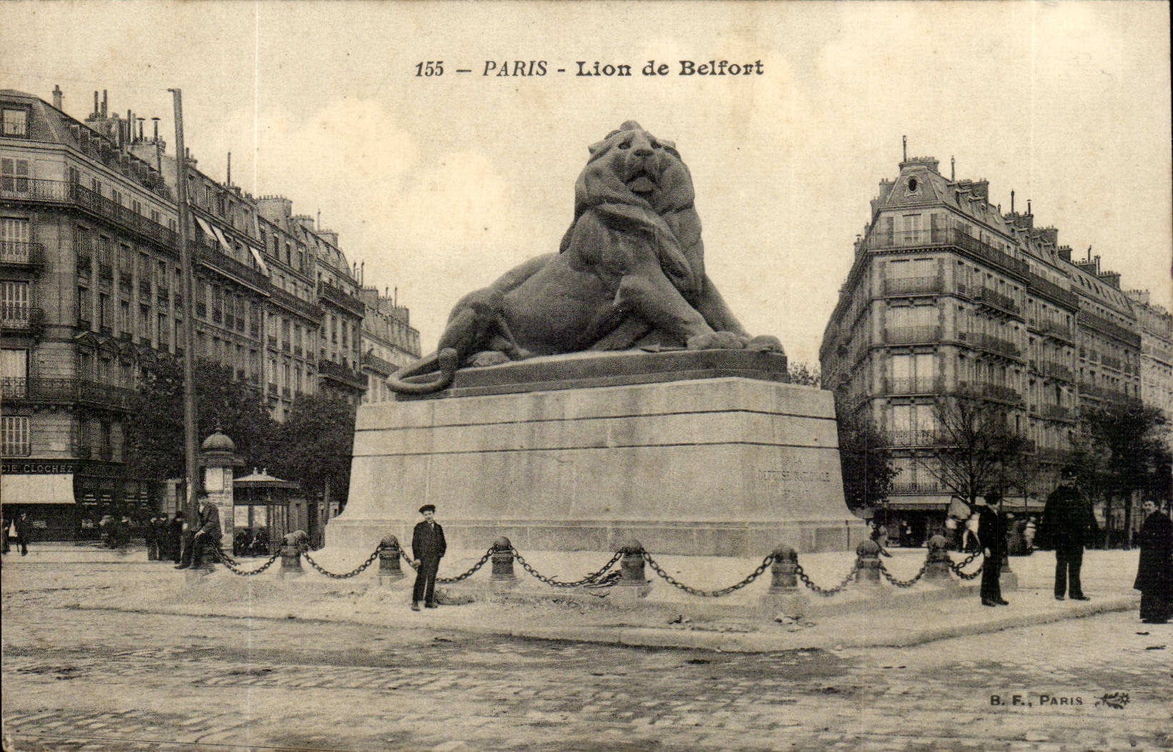Paris 14 - The Lion of Belfort - Boulevard Raspail and Rue Denfert Rochereau - CPA