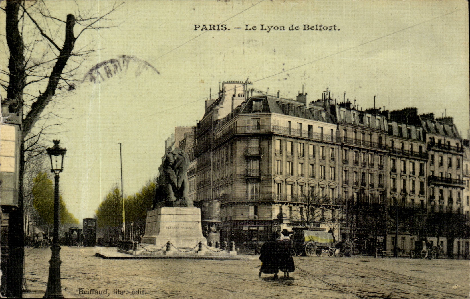 Paris - 14 - the Lion of Belfort - Bartholdi - Sculptor - Boulevard Raspail and Rue Denfert Rochereau - CPA