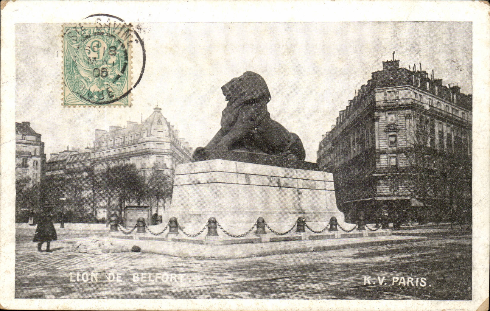 Paris - 14 - the Lion of Belfort - Bartholdi - Sculptor - Boulevard Raspail and Rue Denfert Rochereau - CPA