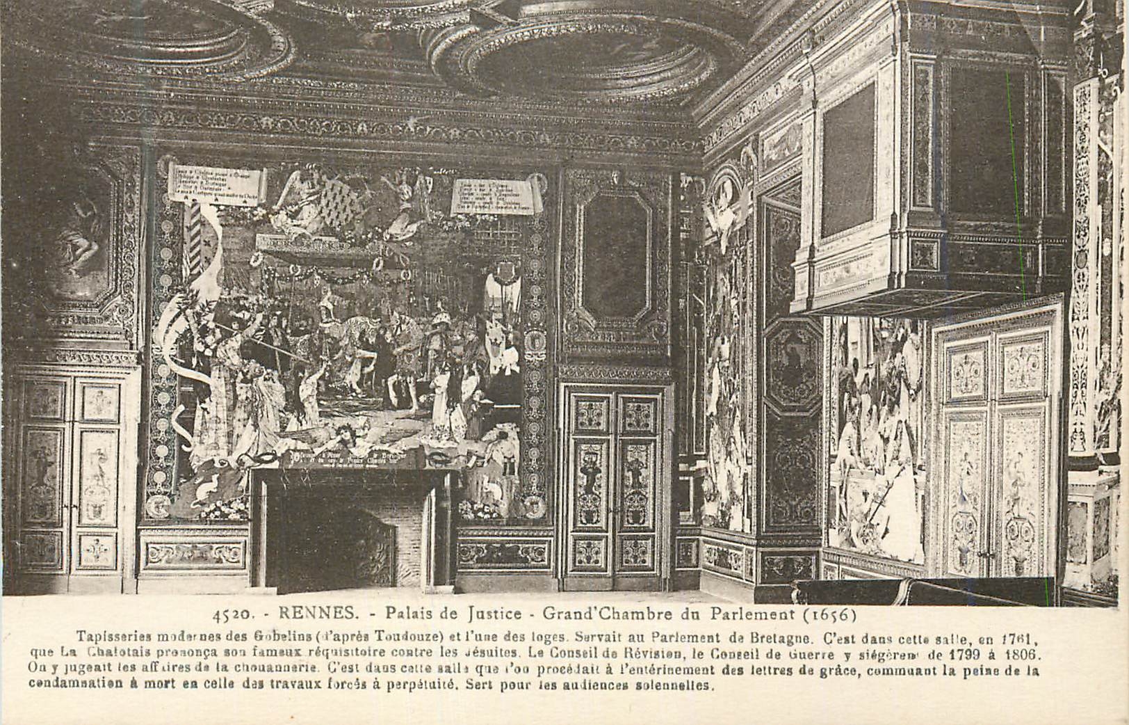 CPA Rennes Palais de Justice Grand Chambre du Parlement (1656)