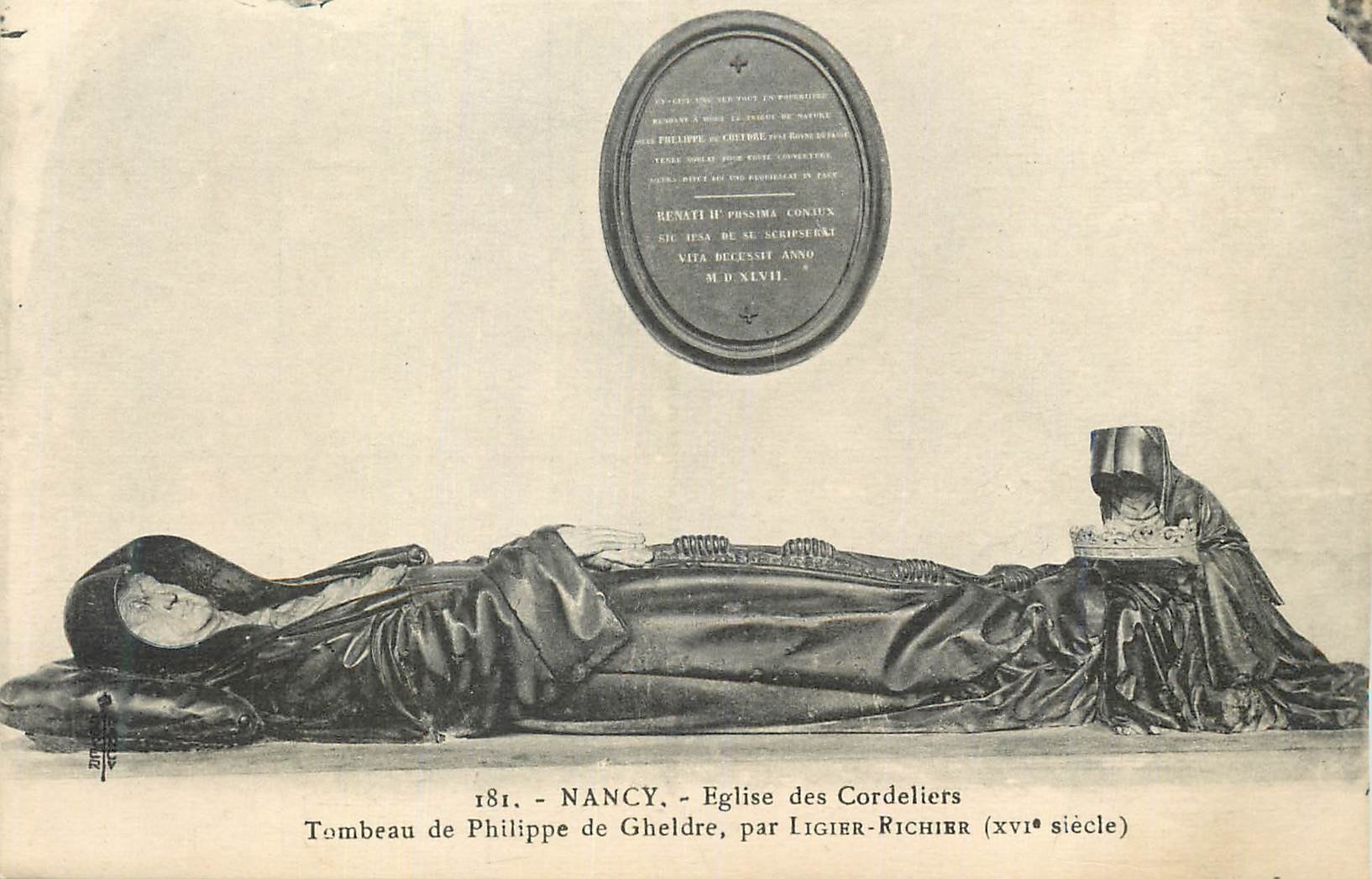 CPA Nancy Eglise des Cordeliers Tableau de Philippe de Gheldre par Ligier Richier (XVIe Siecle)