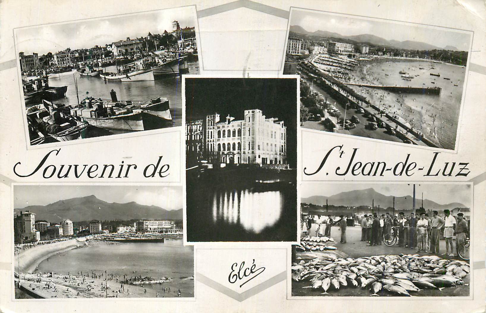 CPM Souvenir de St Jean de Luz Le port La Grande Plage  La Maison de L'Infante