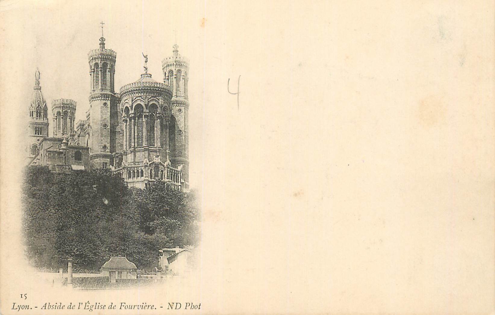 CPA Lyon Abside de l'Eglise de Fourviere (carte 1900)