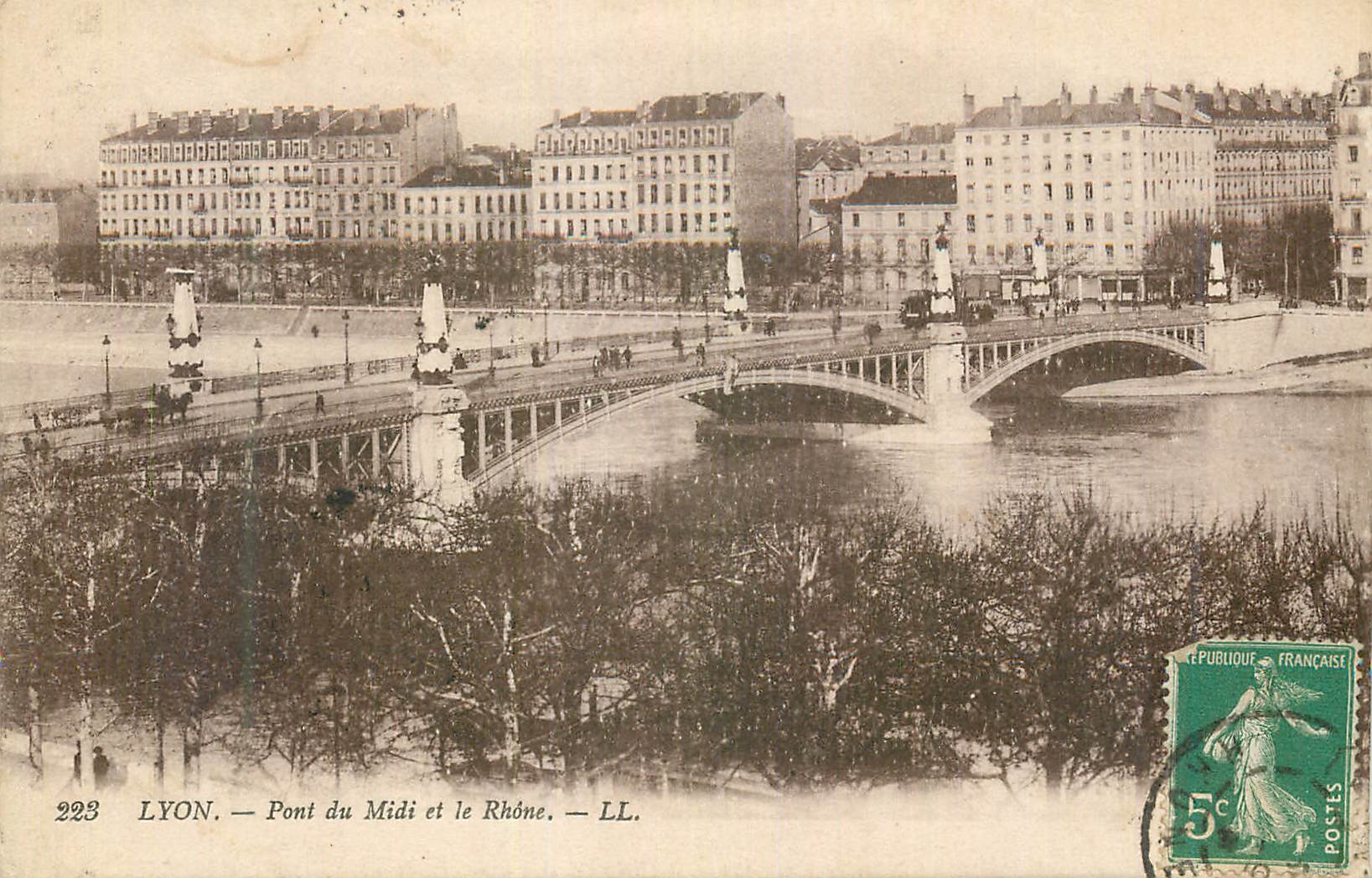 CPA Lyon Pont du Midi et le Rhone
