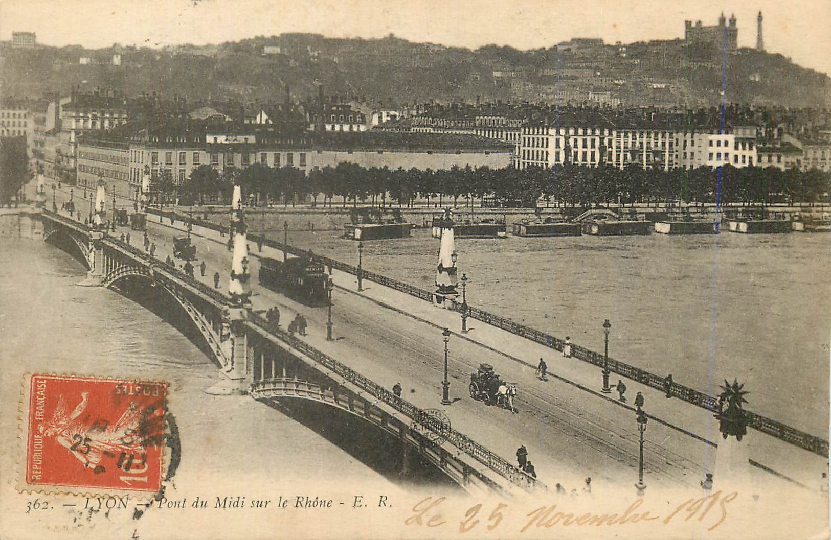 CPA Lyon Pont du Midi sur le Rhone Tramway
