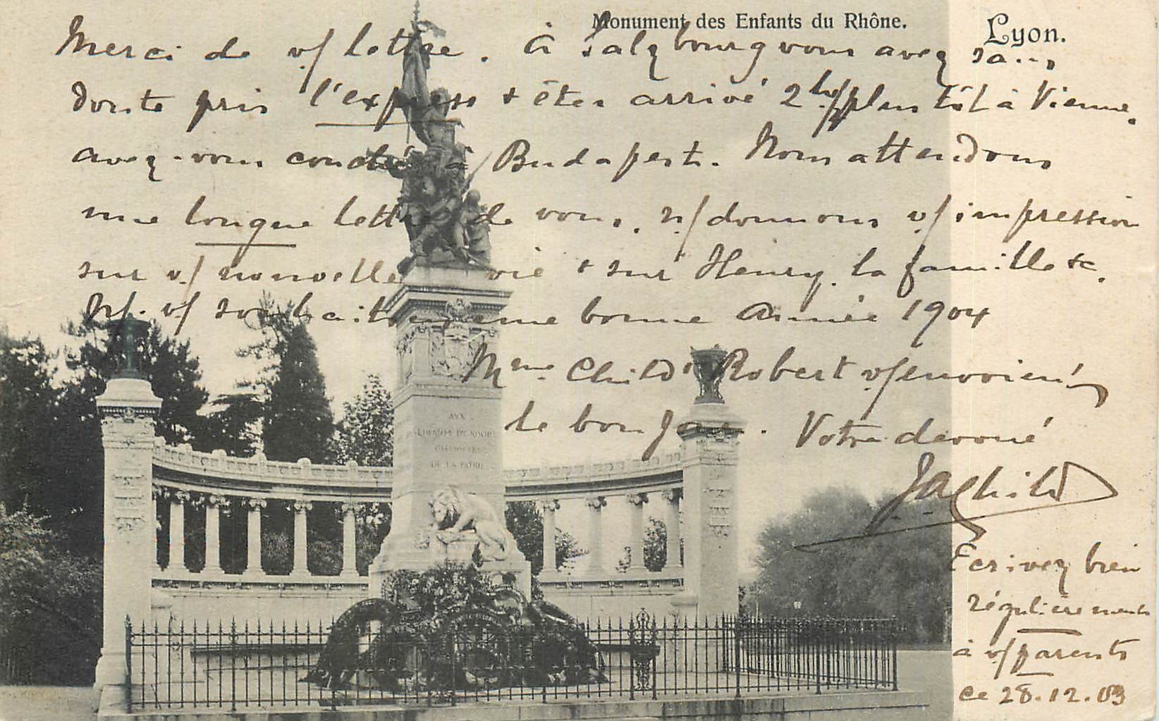 CPA Lyon Monument des Enfants du Rhone