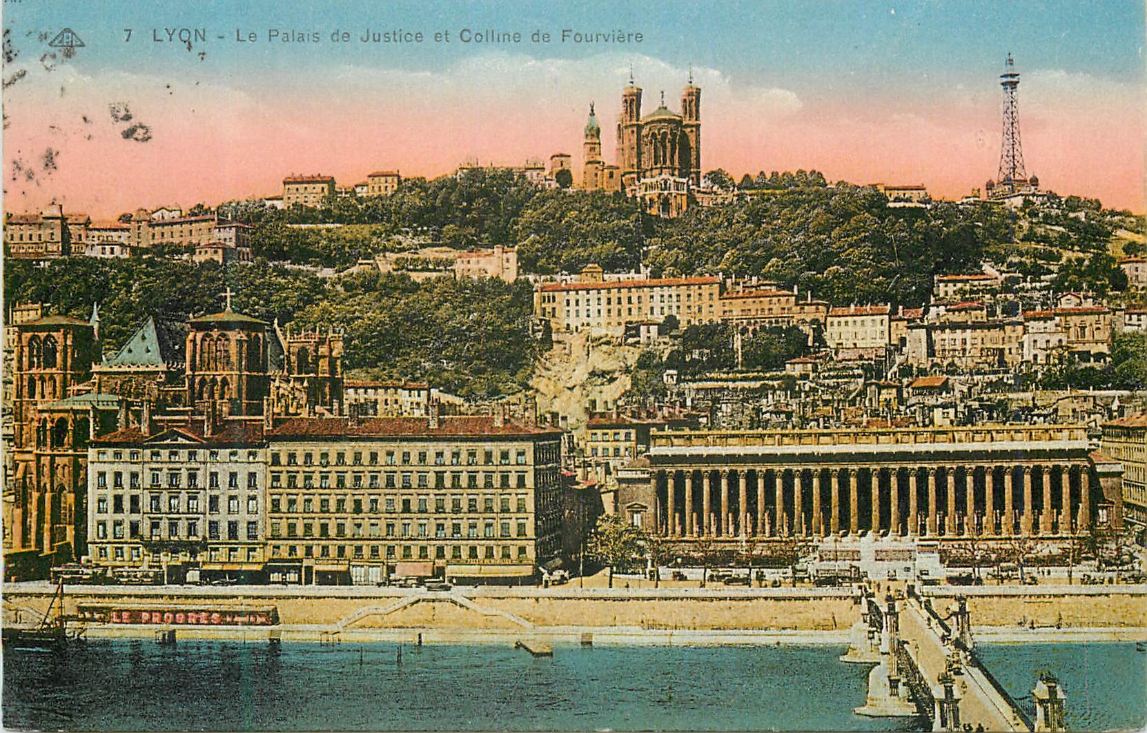 CPA Lyon Palais de Justice et Colline de Fourviere