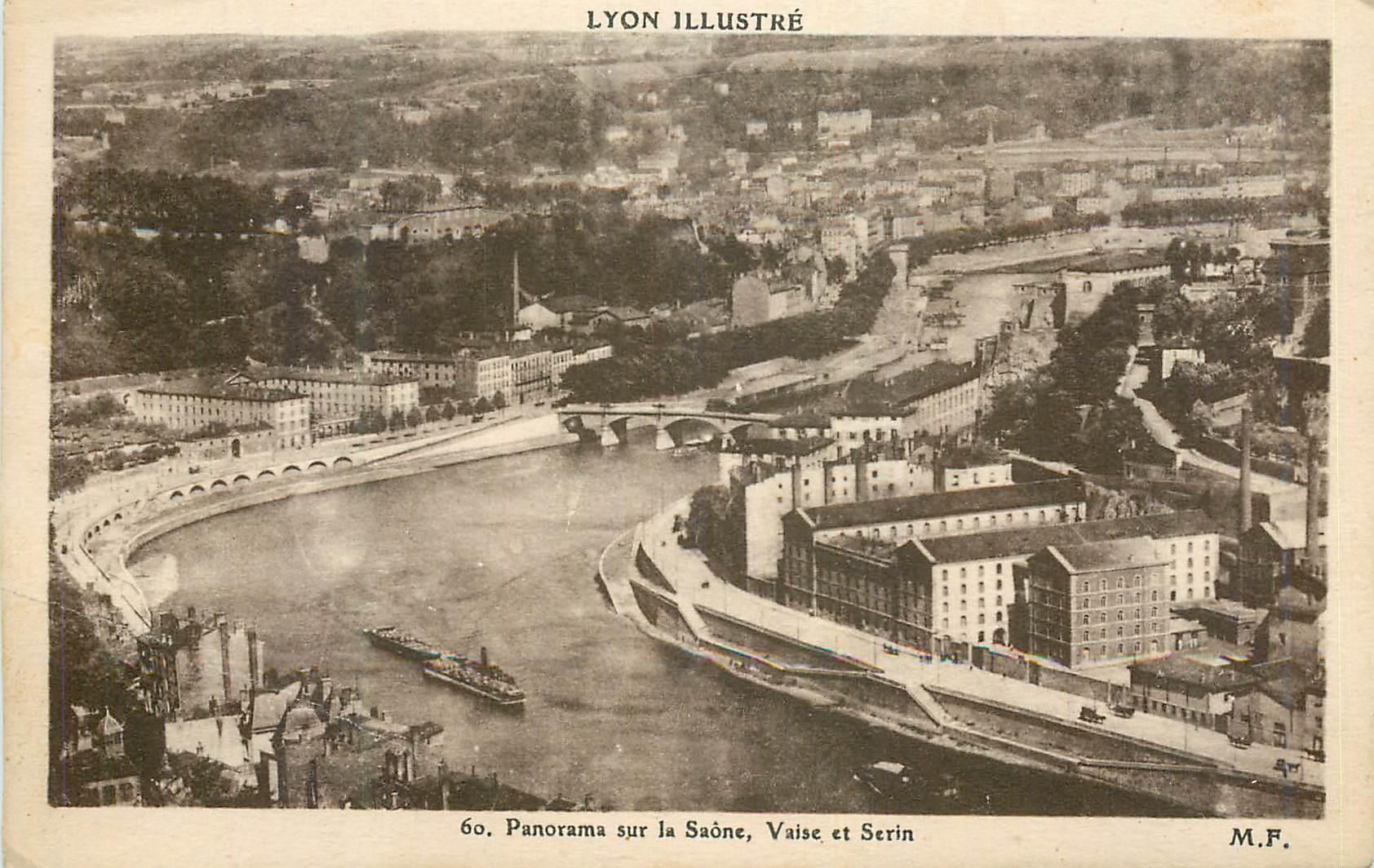 CPA Lyon Illustre Panorama sur Saone Vaise et Serin
