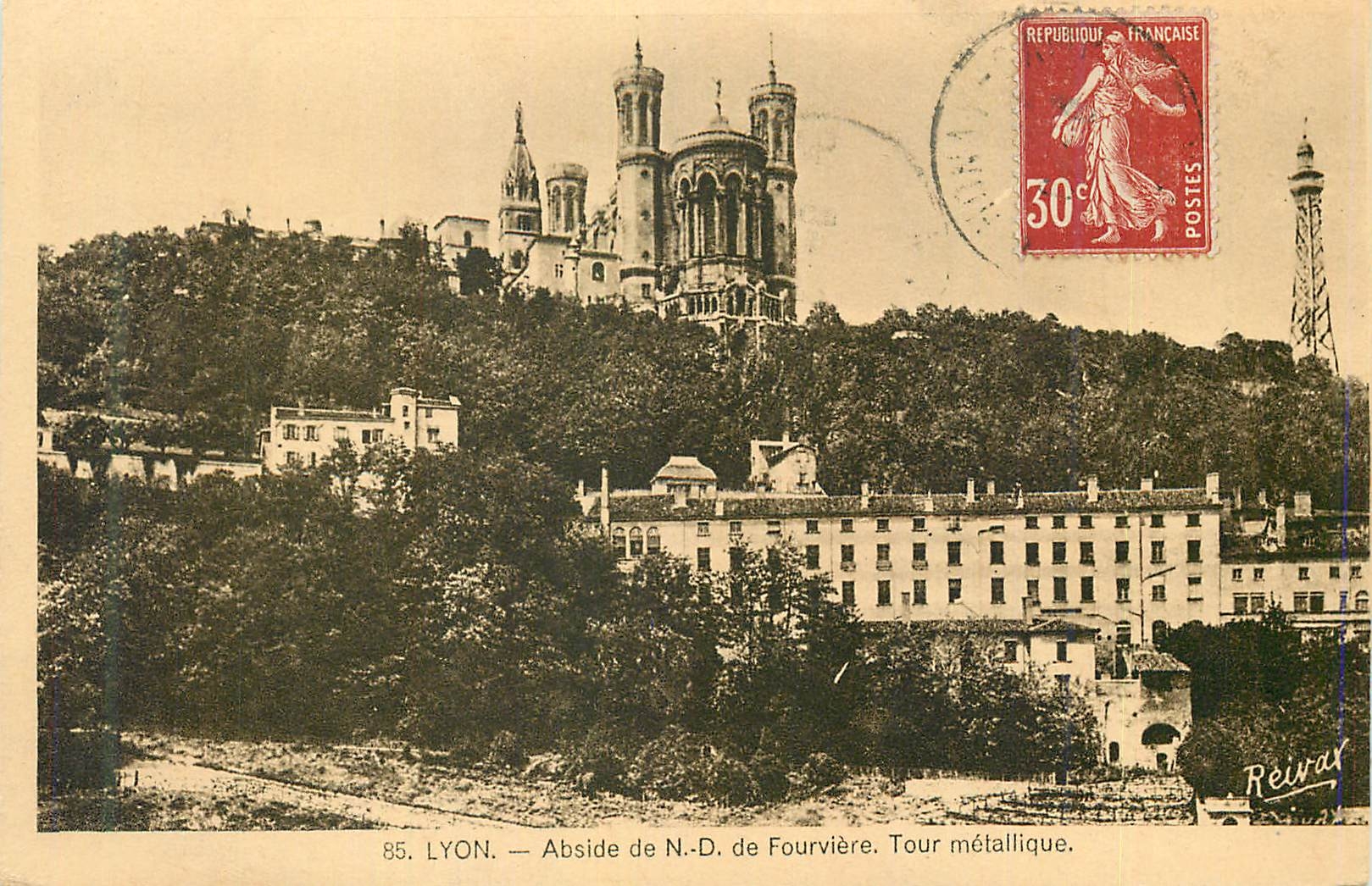 CPA Lyon Abside de N D de Fouviere Tour Metallique