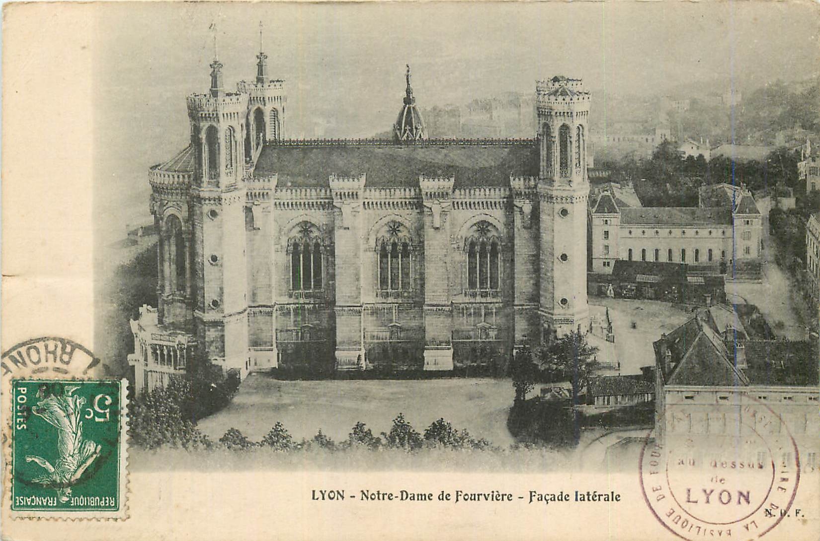 CPA Lyon Notre Dame de Fouviere Facade Laterale