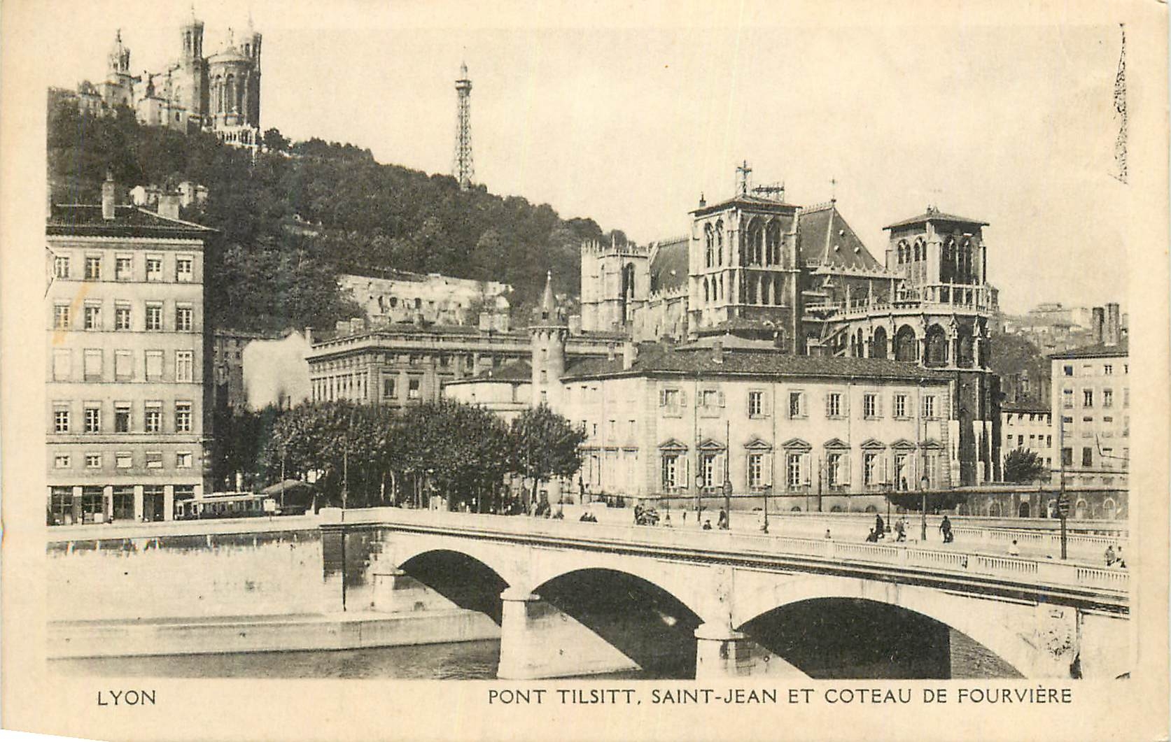 CPA Lyon Pont Tilsitt Saint Jean et Coteau de Fourviere
